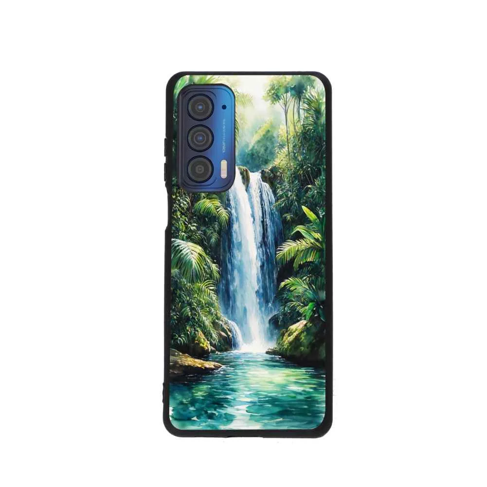 cascading-waterfall-19 phone case for Motorola MOTO Edge 5G UW for Women Men Gifts,Soft silicone Style Shockproof - cascading-waterfall-19 Case for Motorola MOTO Edge 5G UW