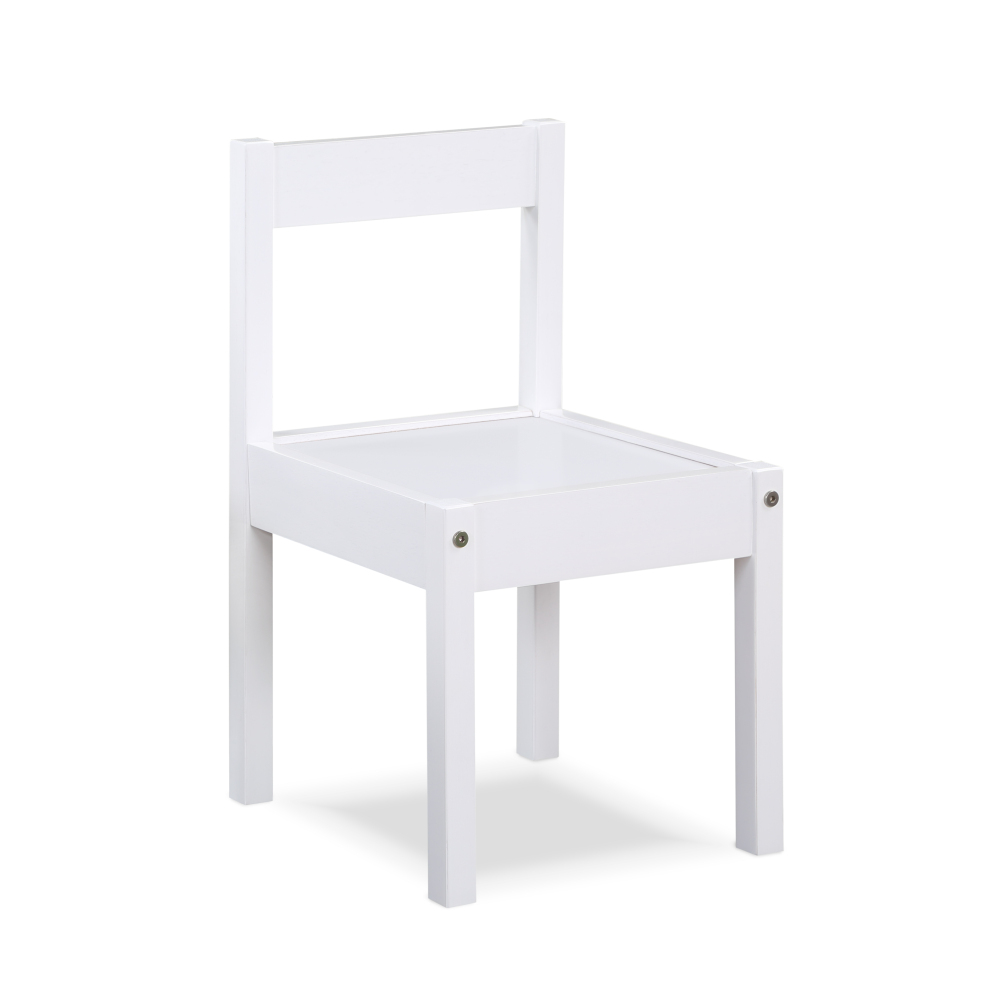 DeeHome Della 3-Piece Solid Wood Kids Table & Two Chair Set, White