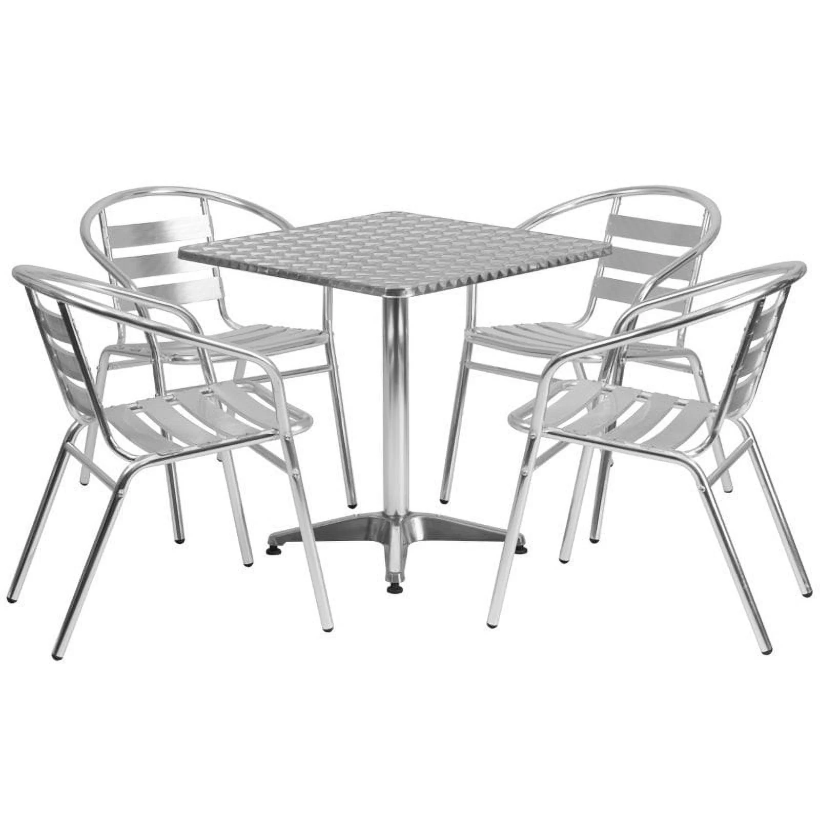 Bowery Hill 5 Piece Square Patio Dining Set in Aluminum