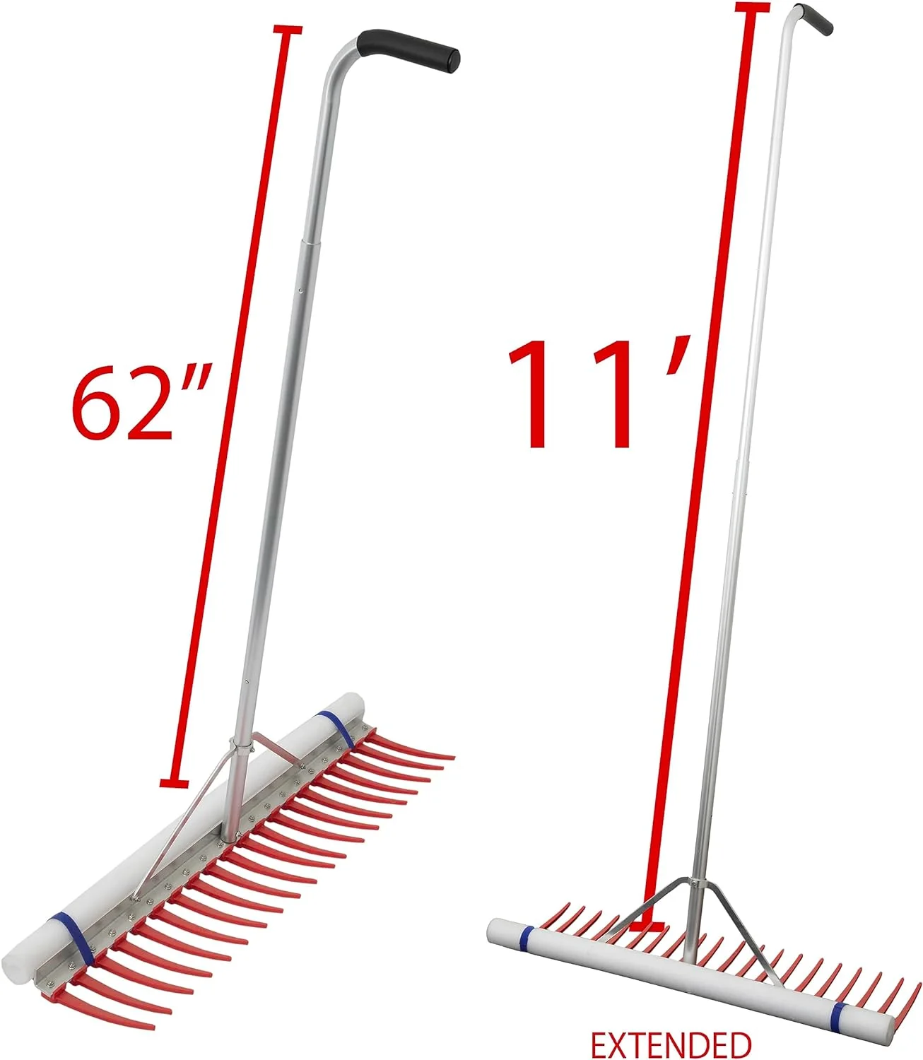 KUANGHENG 3005.4374 Stake Rake Heavy-Duty Aquatic Weed Rake – 11'