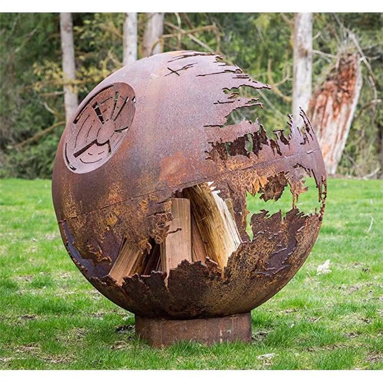 Cedar Creek Sculptures  Greek Brazier Fire Pit - Natural Gas with Match Lit