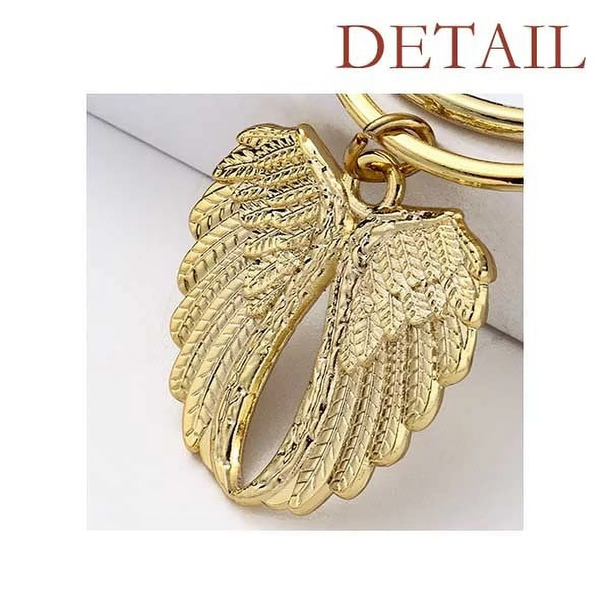 Vegetable Garlic White Hot Smell Eat UU Car Keychain Angel Wing Pendant