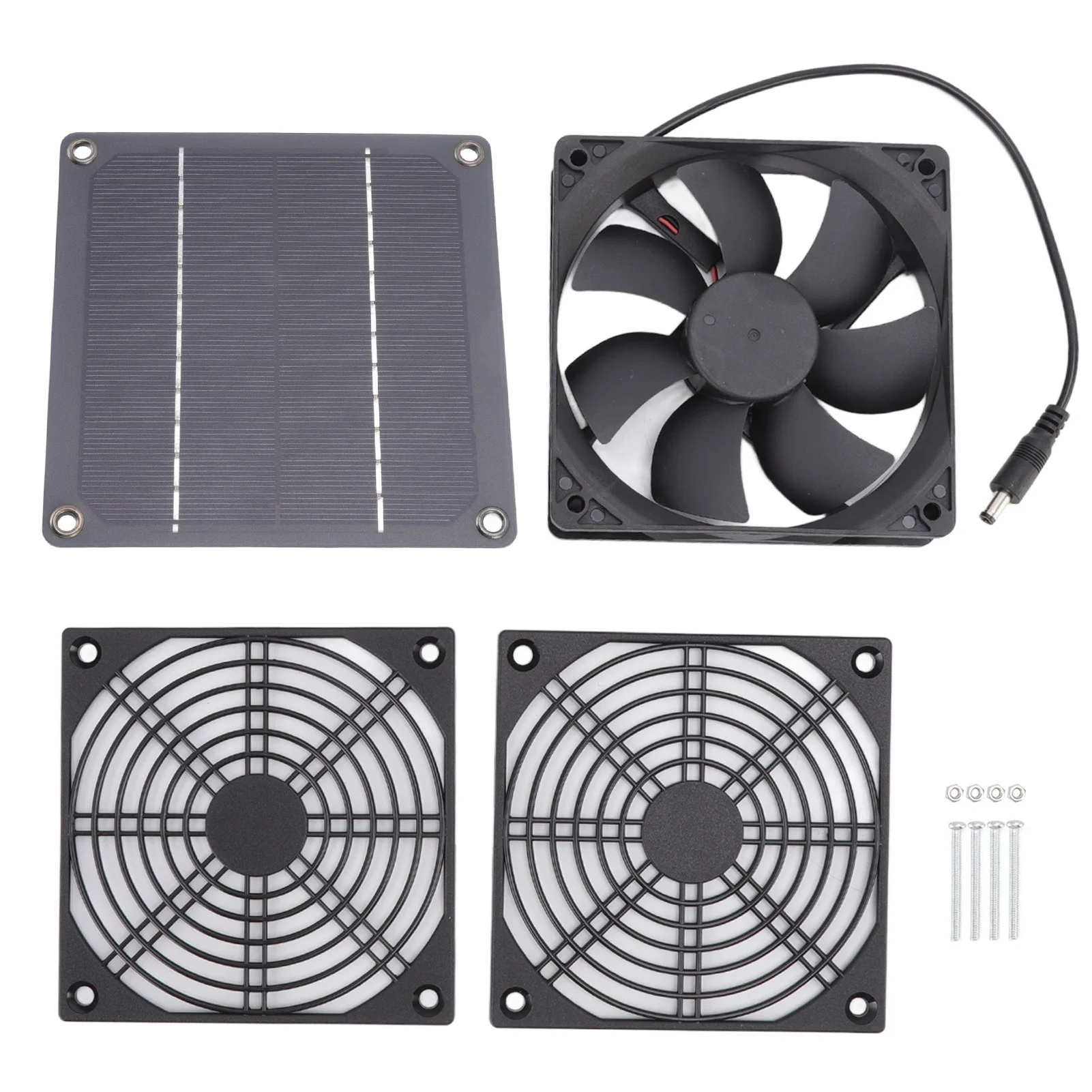 DEWIN 3W Solar Powered Exhaust Fan Outdoor Portable Ventilator for Greenhouse Dog Chicken Pet House