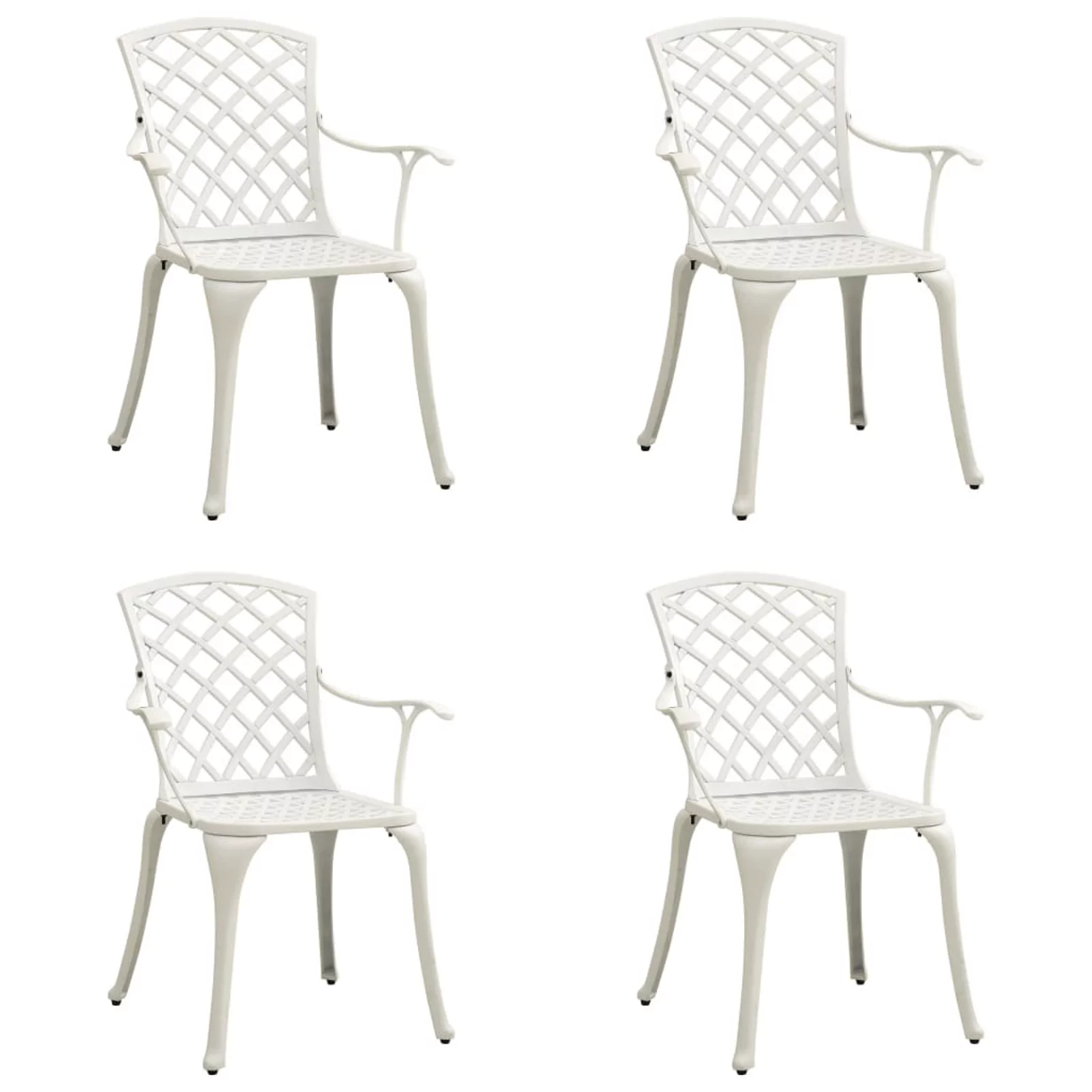 Carevas Patio Chairs 4 pcs Cast Aluminum White