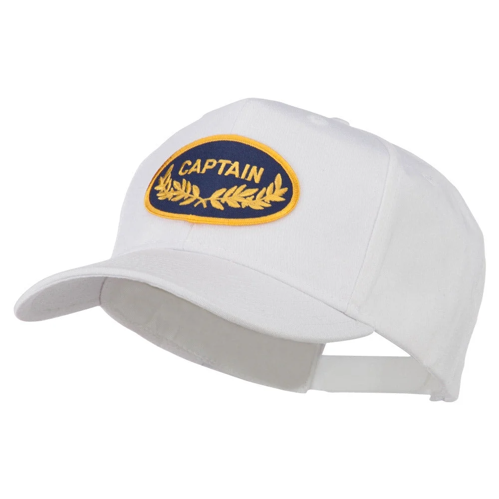 Captain Oak Leaf Military Patched Cap - White OSFM