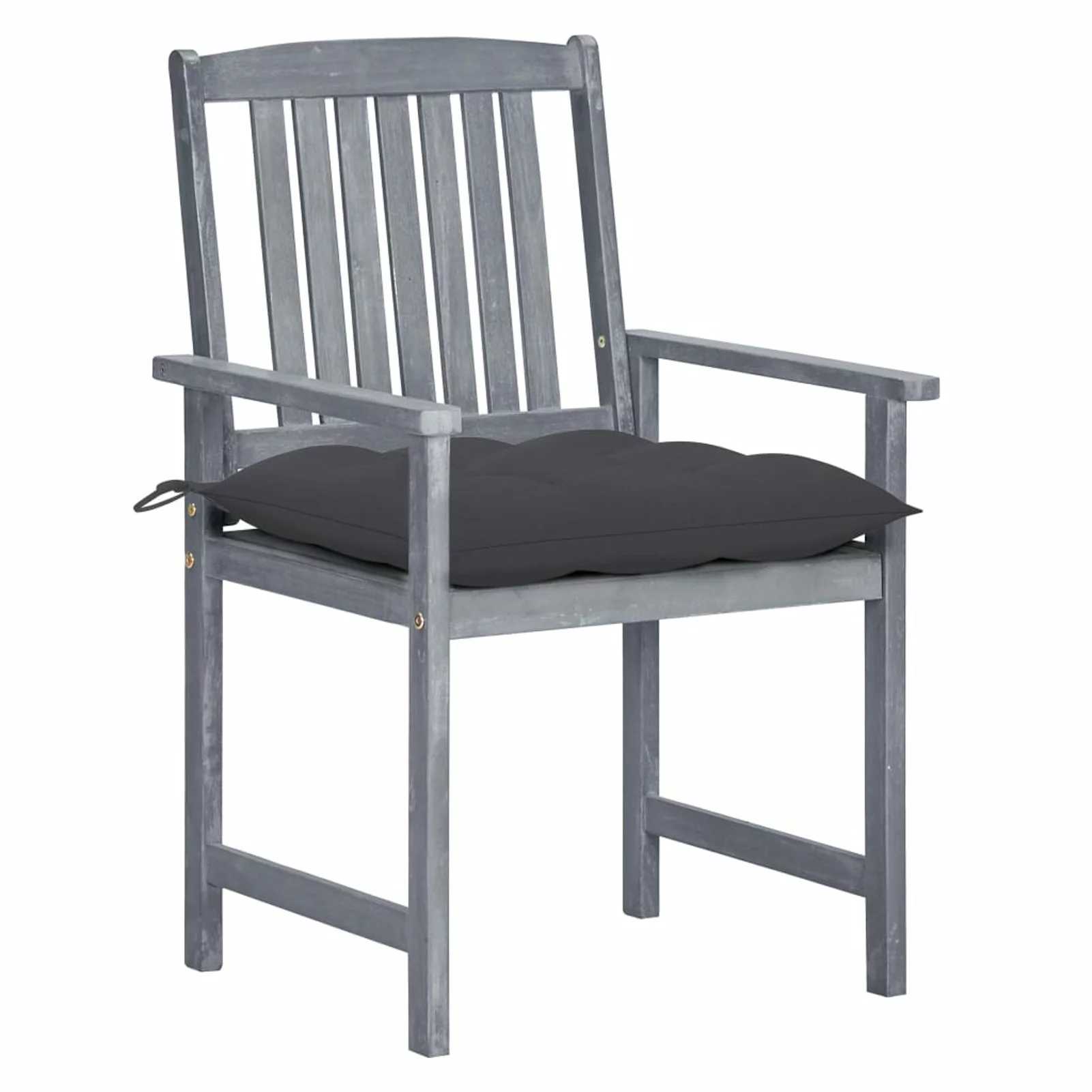 Suzicca Patio Chairs with Cushions 4 pcs Gray Solid Acacia Wood