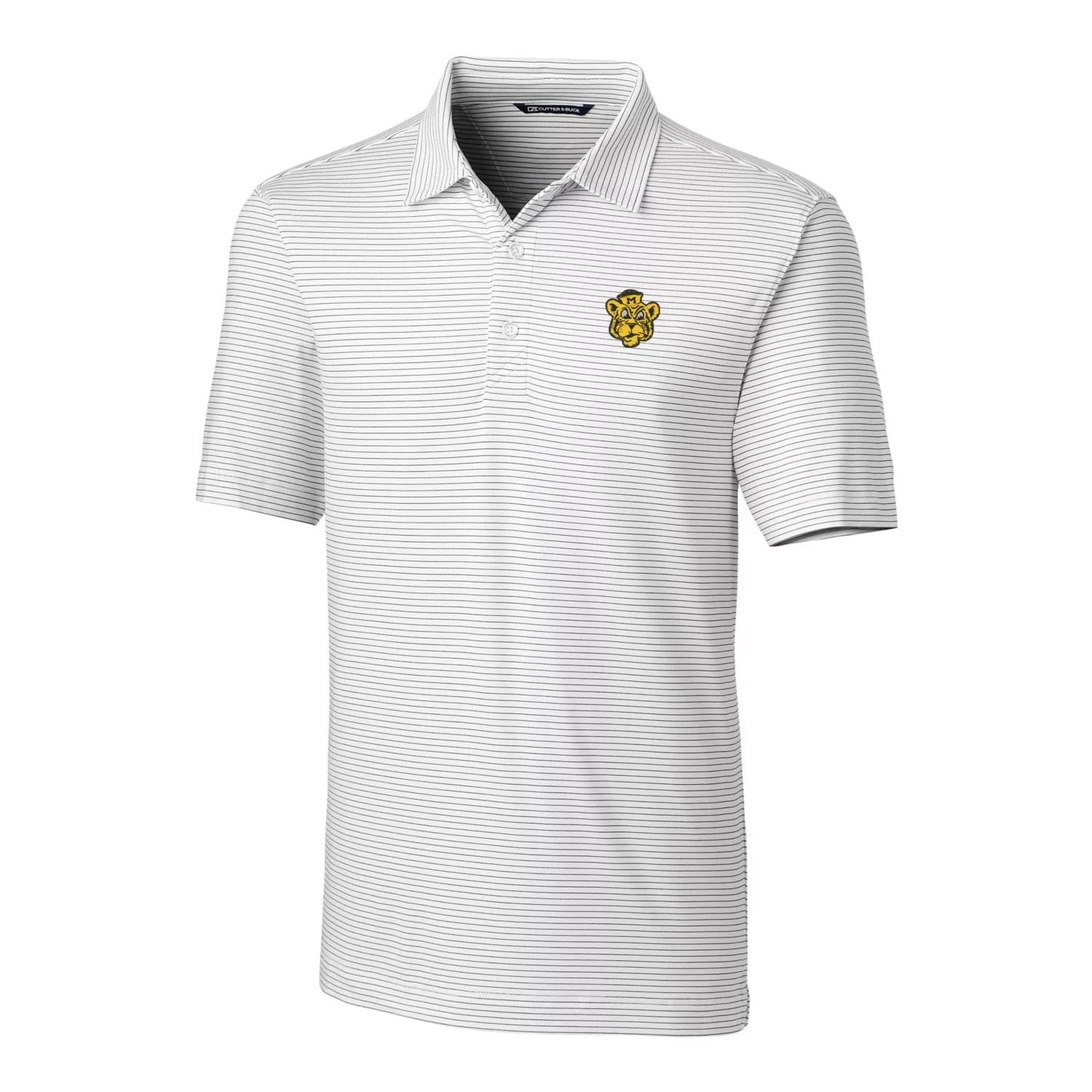 Men's Cutter & Buck White Missouri Tigers Forge Pencil Stripe Stretch Polo