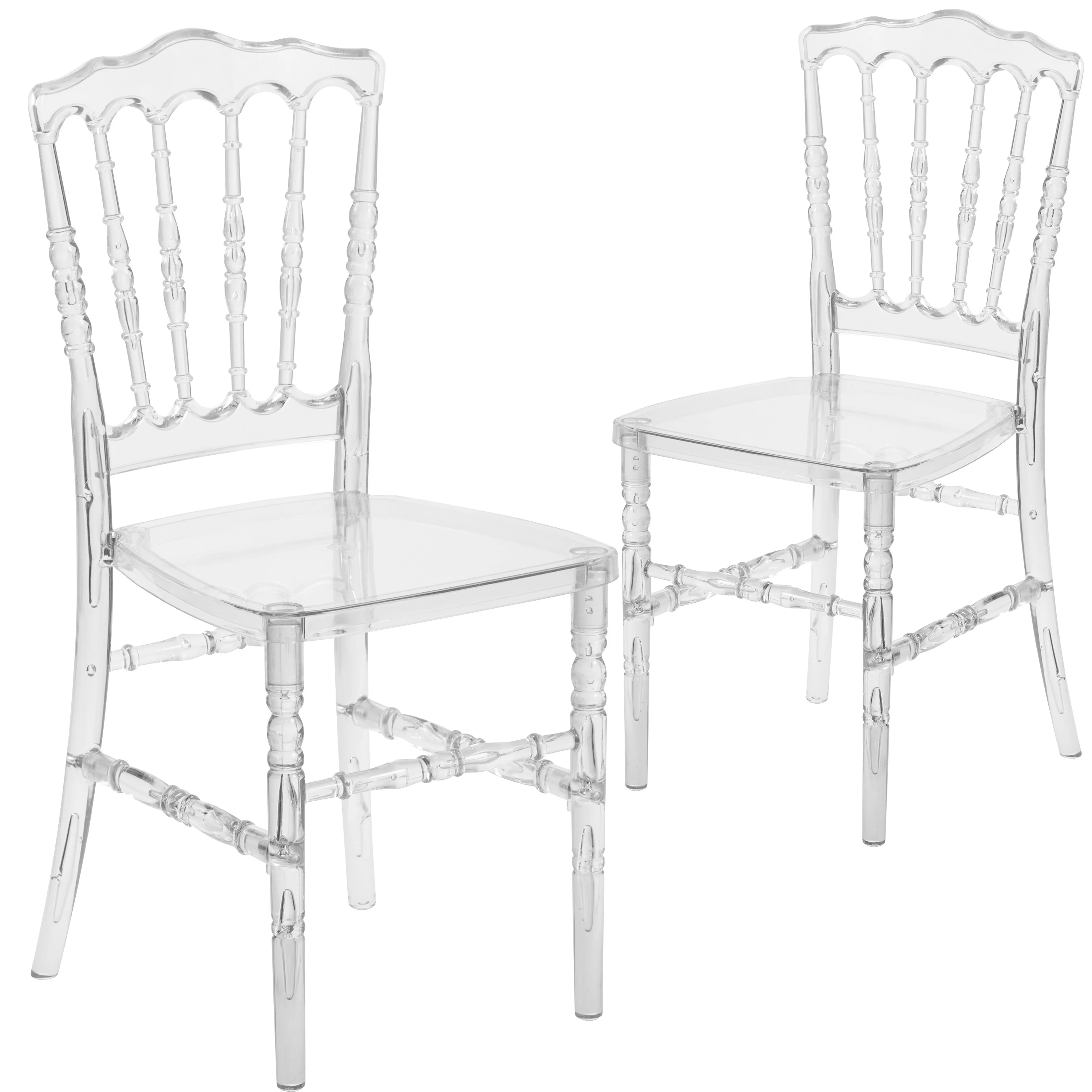 Flash Furniture 2 Pack Crystal Ice Napoleon Stacking Chair - Event Seating - Hospitality Seating