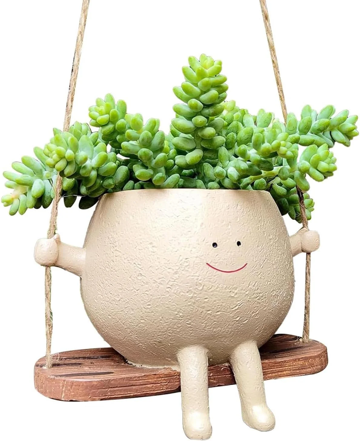 Planter Pots, Hanging Head Succulent Planters, Flower Pot with Smile Face Design, Resin Plant Pot for Indoor and Outdoor Plants, Gift IdeaI for Mother and Sisters