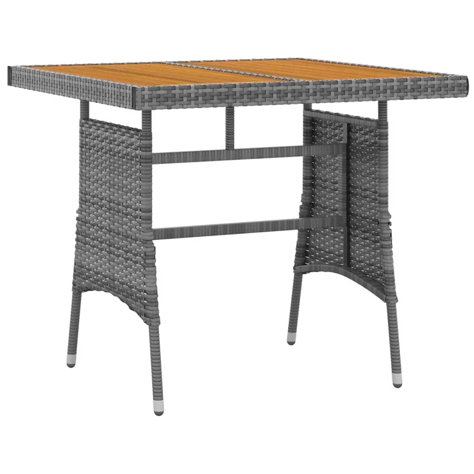 walmeck 3 Piece Patio Dining Set Poly Rattan Gray