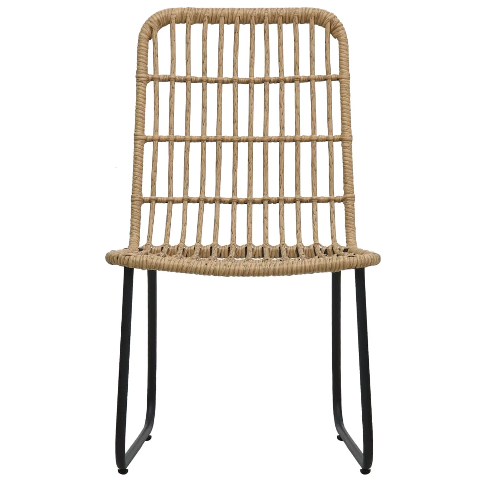 Dcenta Patio Chairs 2 pcs Poly Rattan Oak