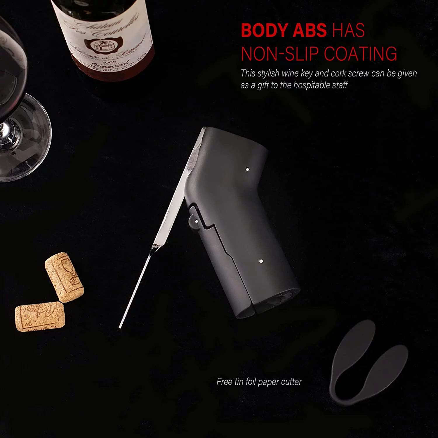 Red Wine opener, Vertical Lever Corkscrew by Crosscreek Waiter Corkscrew with Foil Cutter for Bar, Restaurant, Parties with Waiters Bartenders 6599-2120-01A