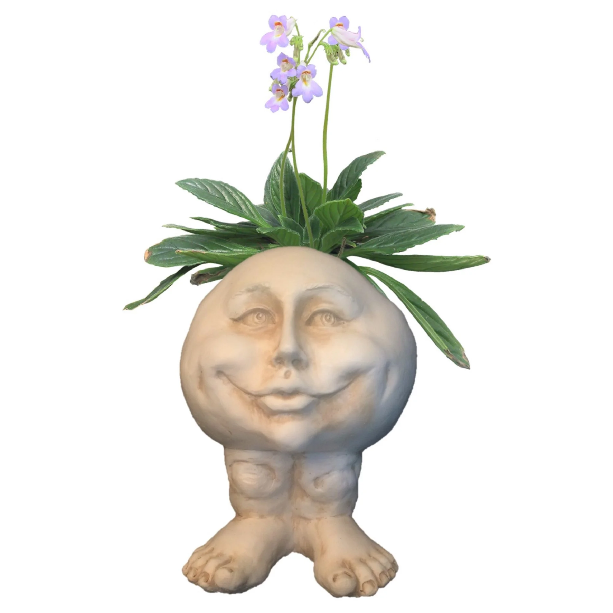 Homestyles Antique White Mama Petunia the Muggly Face Humorous Statue Planter Pot