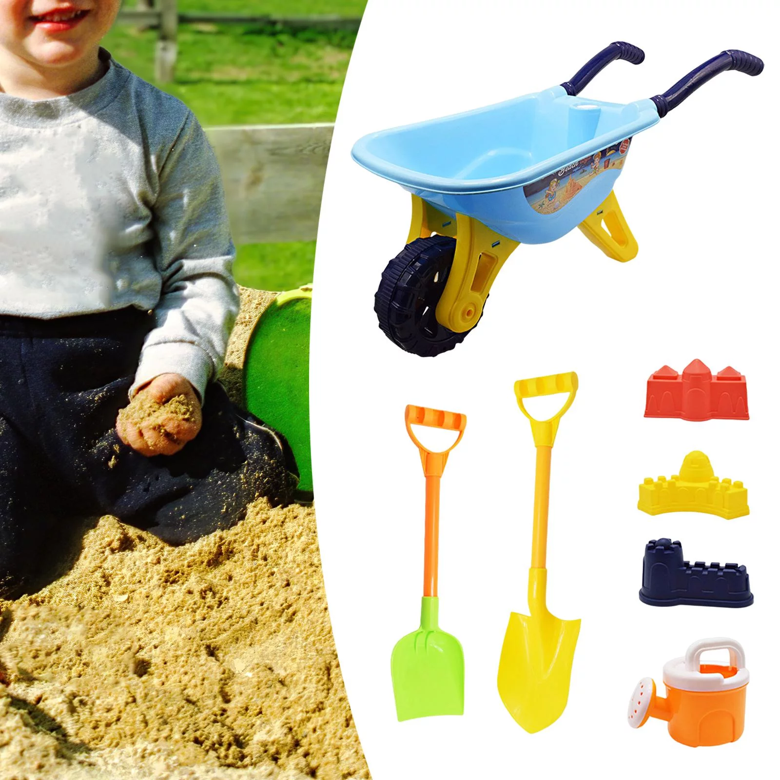 Beach Toy Sandpit Toys Kids Gardening Tool Set for Gardening Indoor Children big Blue
