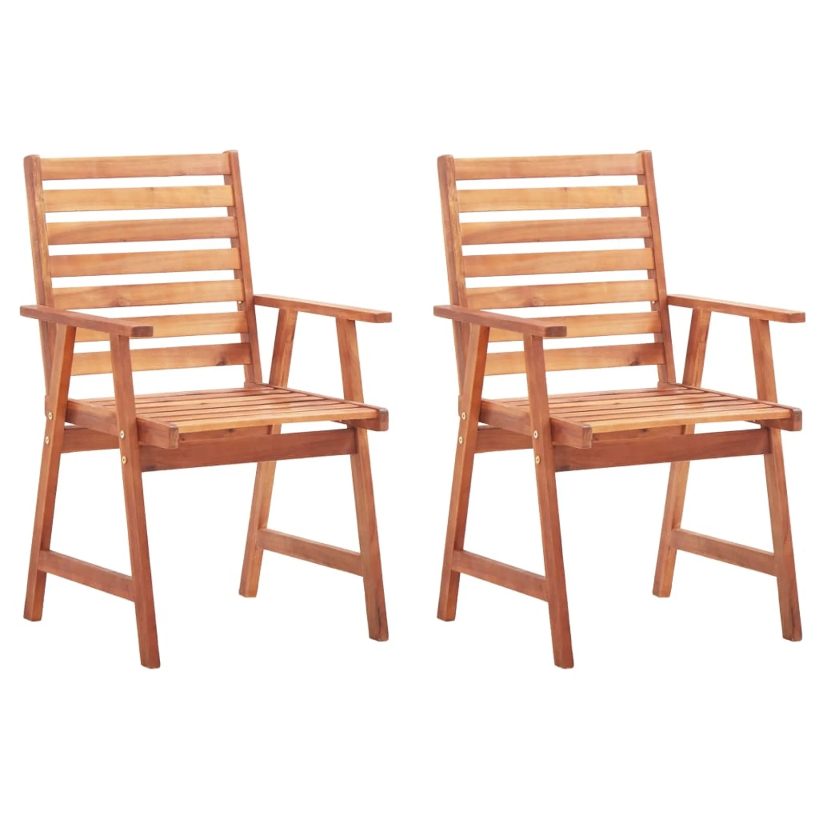 Anself 2 Piece Garden Chairs with Cream Cushion Aacia Wood  Dining Chair for Patio, Balcony, Backyard,  Furniture 22 x 24.4 x 36.2 Inches (W x D x H)
