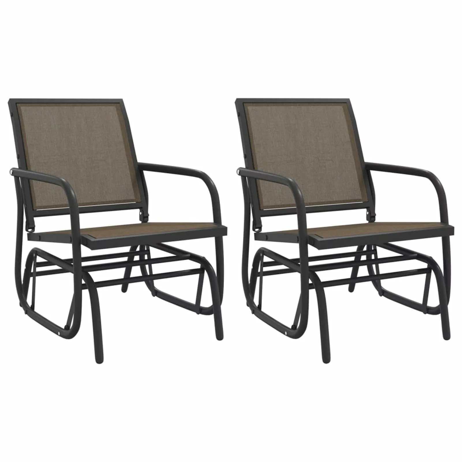 Anself 2 Piece Garden Glider Chairs, Textilene Seat Outdoor Dining Chair Set, Steel Garden Armchairs for Balcony Backyard Lawn Furniture 24 x 29.9 x 34.3 Inches (L x W x H)
