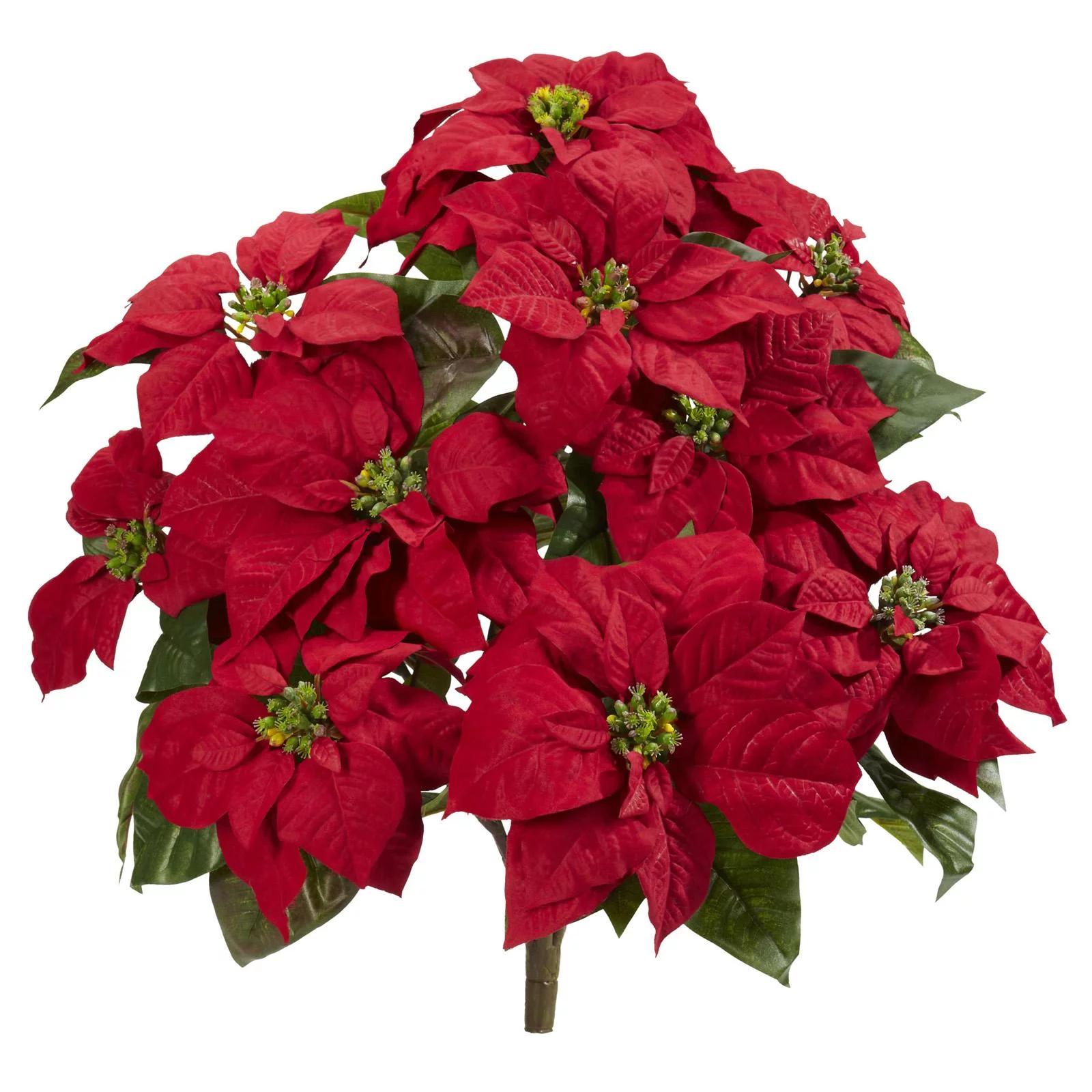 Nearly Natural Artificial Poinsettia Plant - Set of 2