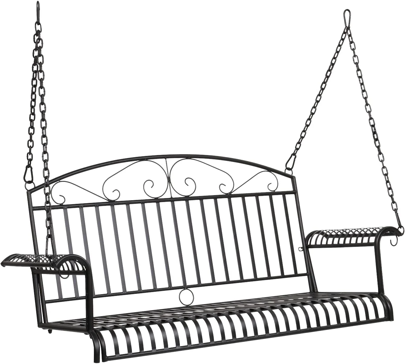 Upgraded Metal Patio Porch Swing, 660 LBS Weight Capacity Steel Porch Swing Chair for Outdoors, Heavy Duty Swing Chair Bench for Gardens & Yards (Pattern 6)