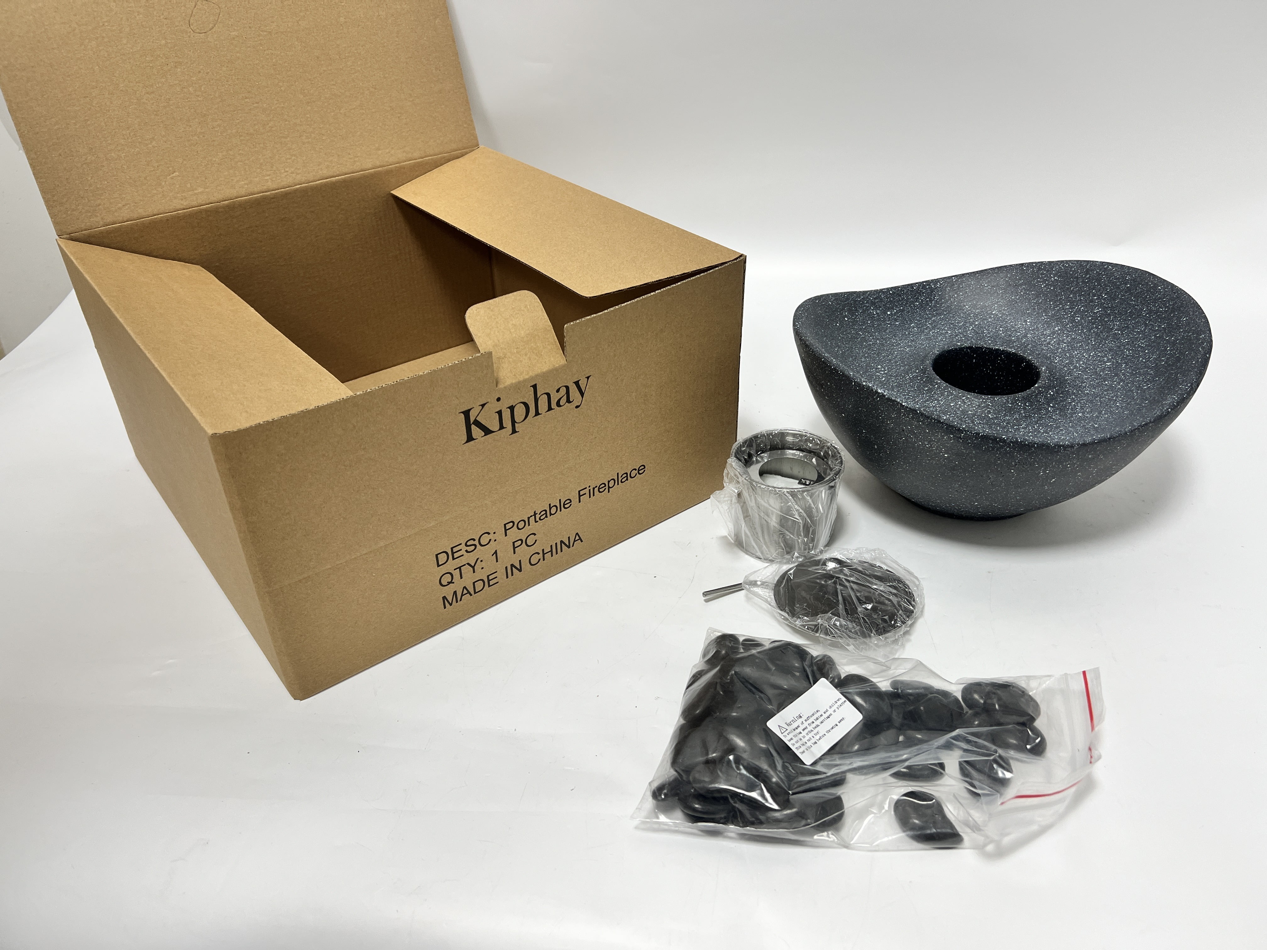 Kiphay Portable Fire Pit, Tabletop Fireplace Fire Bowl, Outdoor & Indoor