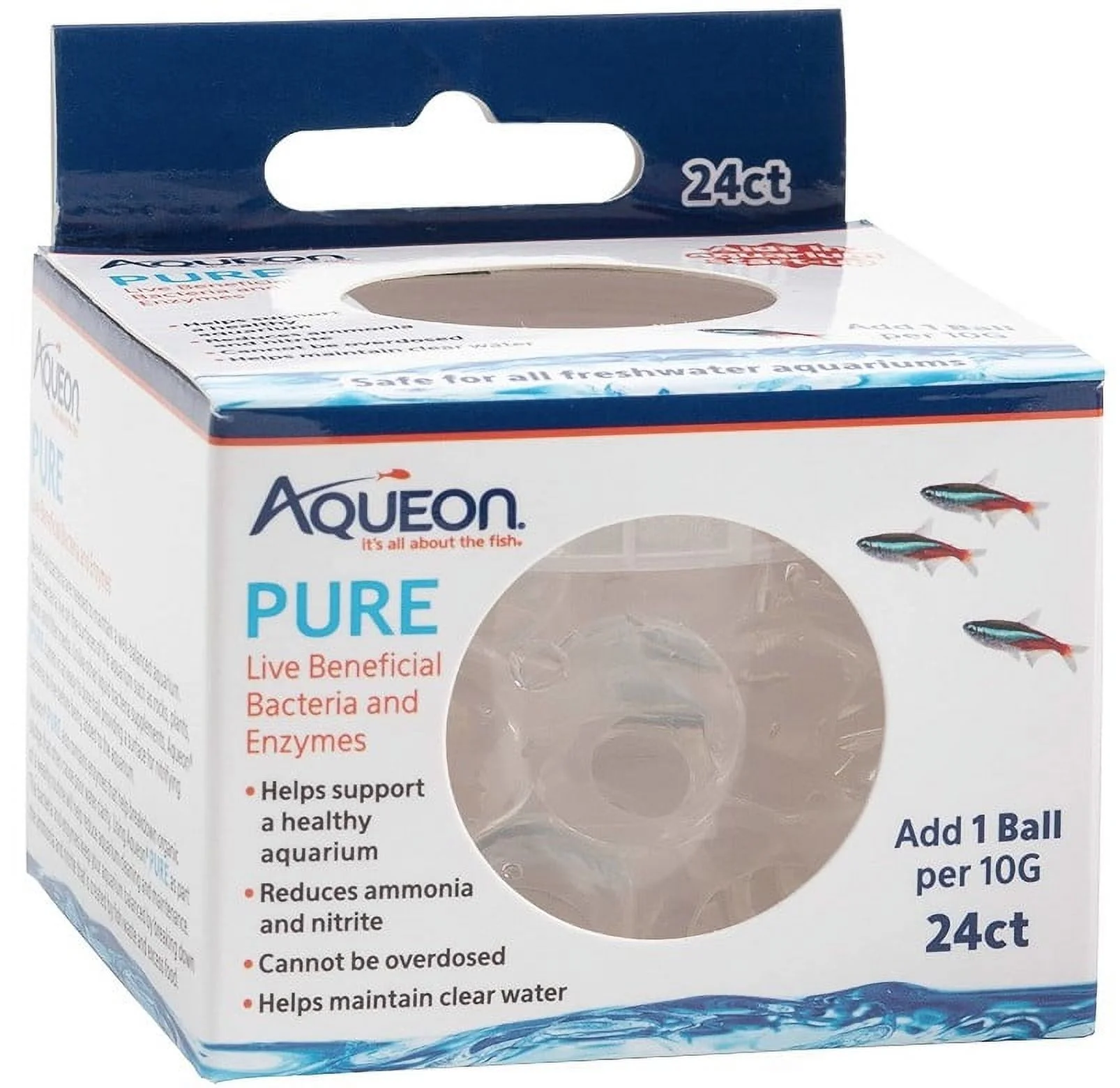 Aqueon Pure Live Beneficial Bacteria and Enzymes for Aquariums [Aquarium, Aquarium Supplies] 24 count