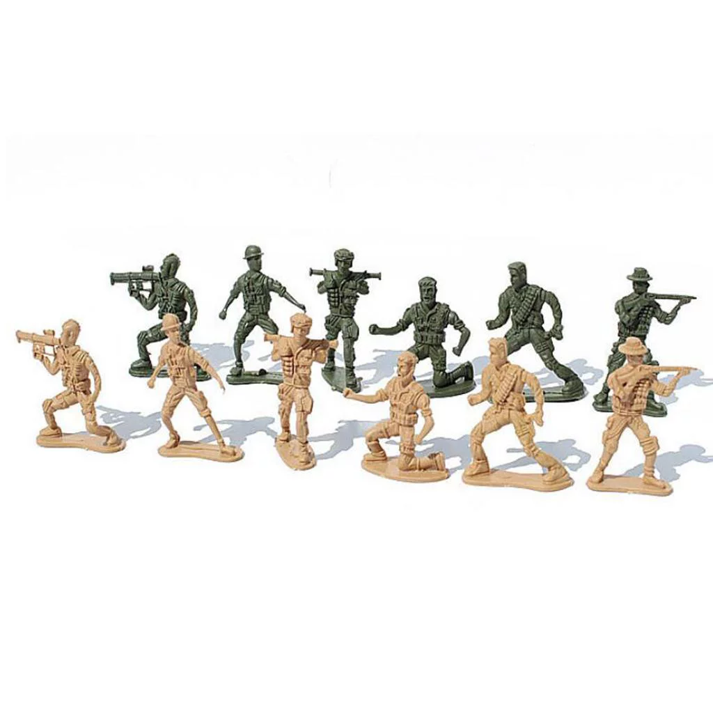 158pcs 5cm Men Soldiers Tank Miliatry Set Toy Figures Model Playset