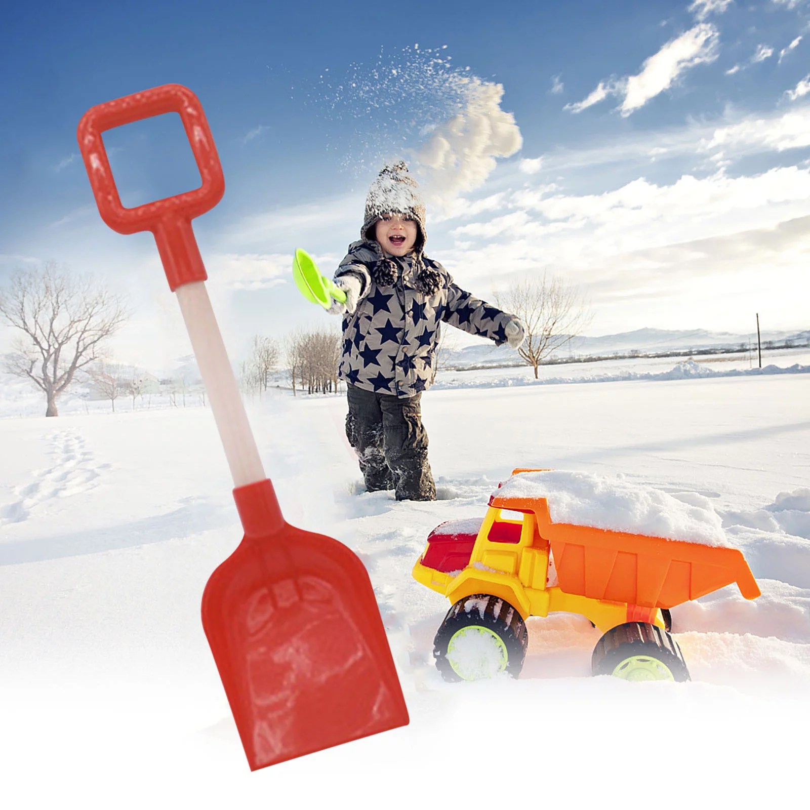 YIWULA 1PCS Children's Snow Shovel Children's Beach Shovel With Wooden Handle