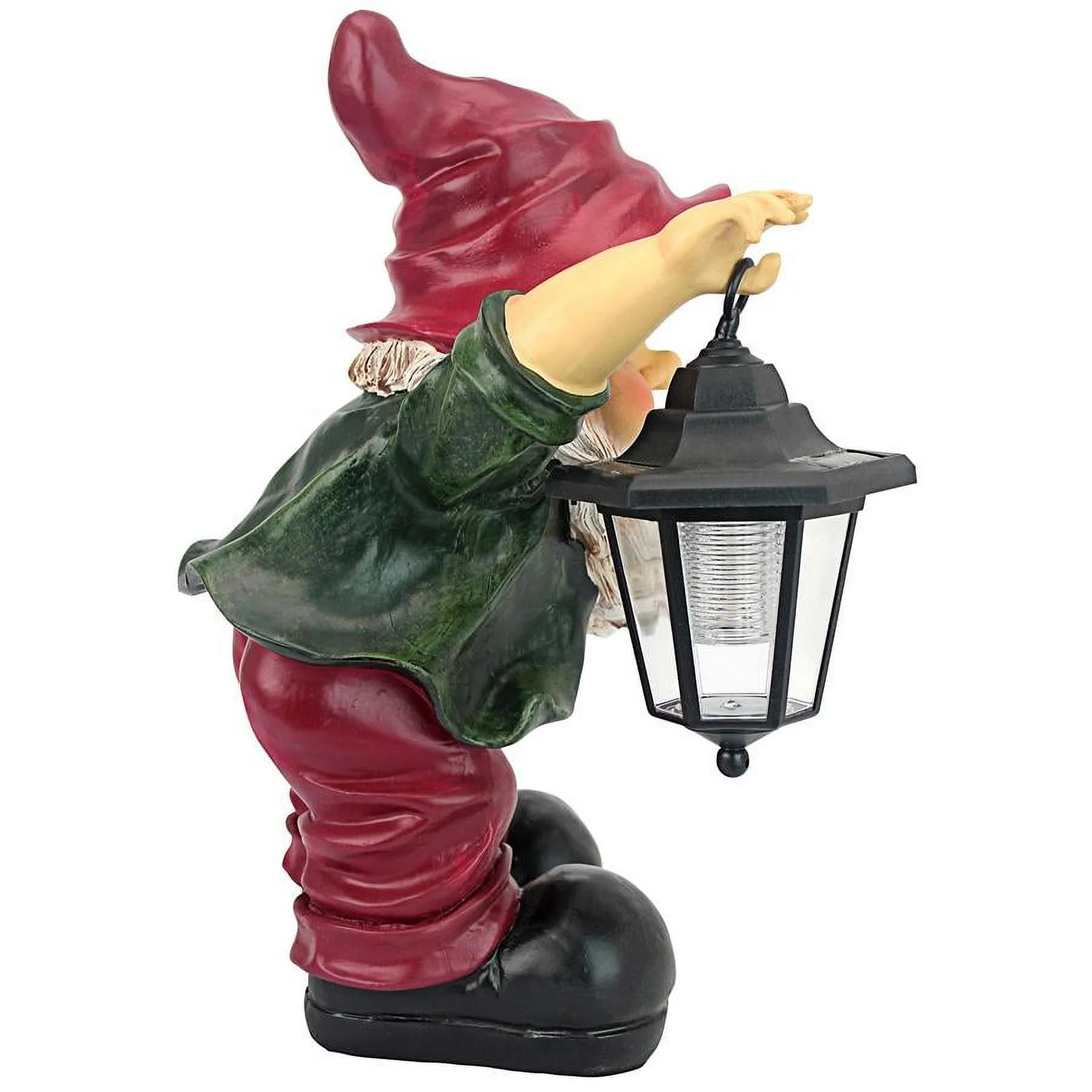 Design Toscano Edison with The Lighted Lantern Garden Gnome Statue