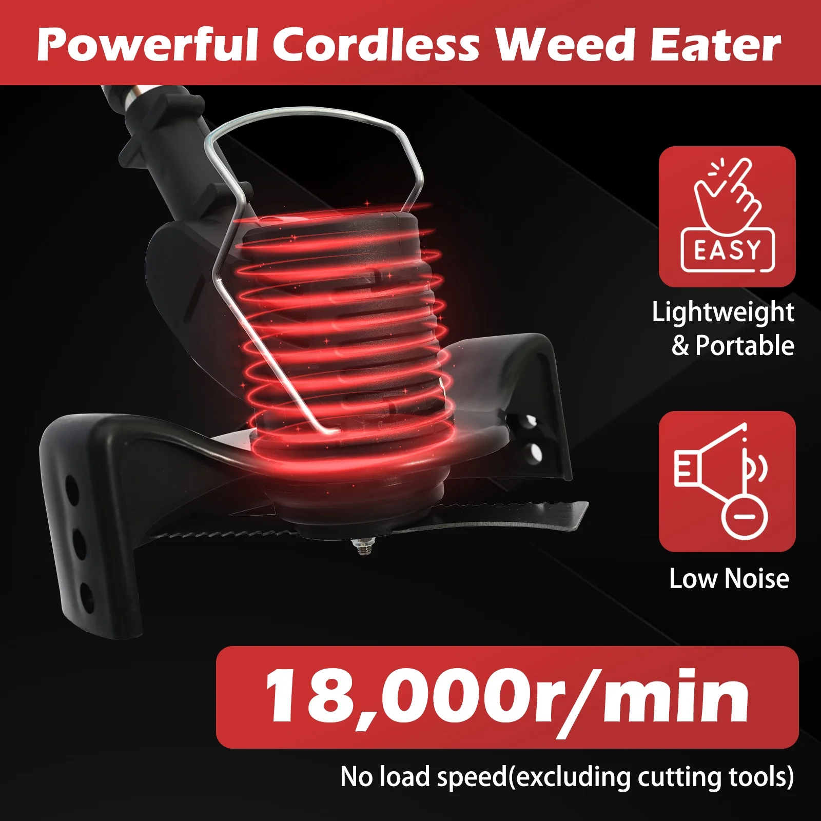 24V 650W Lawn Mover Electric Grass Trimmer Cordless With Batteries, Battery Weed Eater, Electric Weed Wacker, Lawn Mower Cordless Pruning Cutter Weed Wacker Garden Trimming Tool, Black