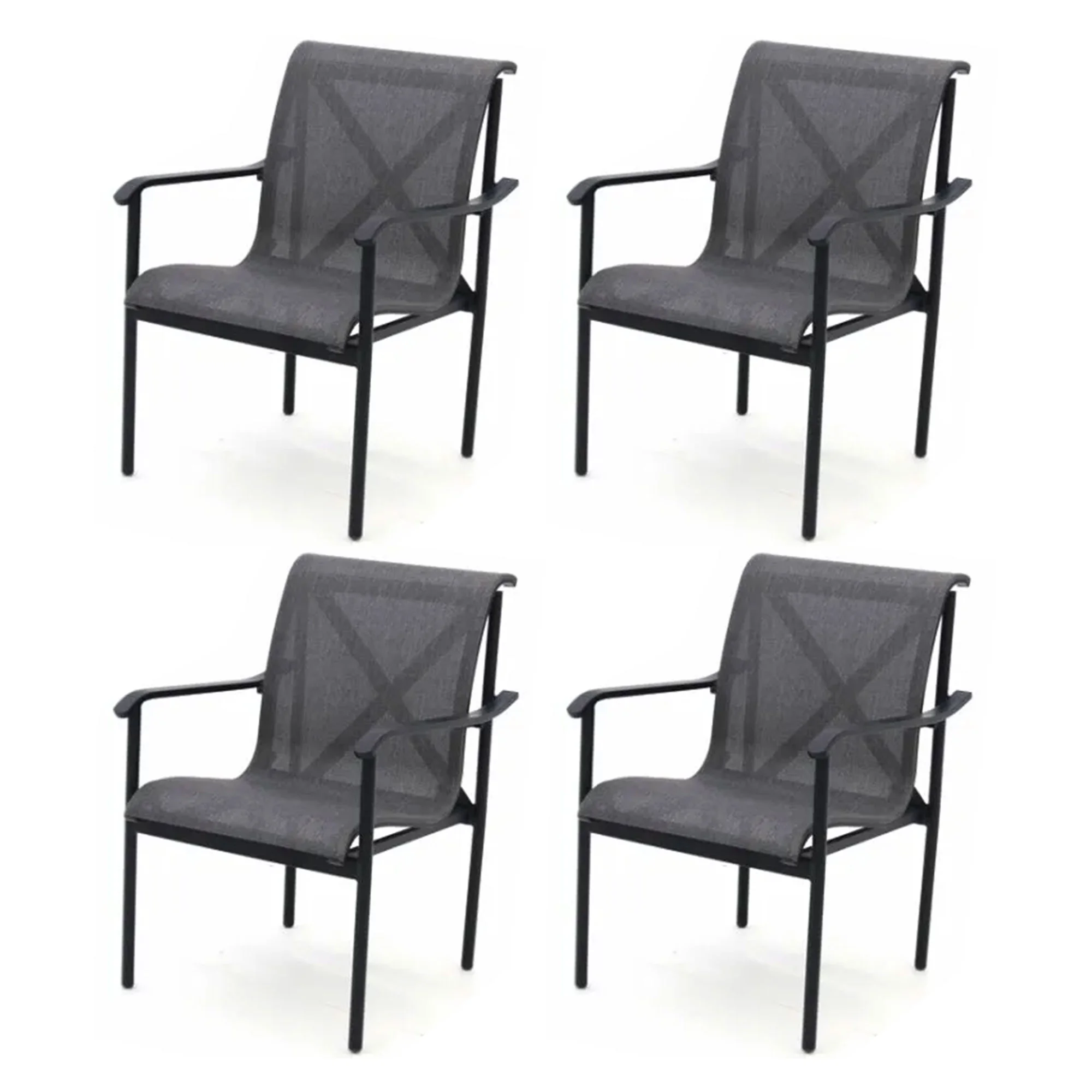Four Seasons Courtyard Norwalk Outdoor Patio Arm Chair Set, 4 Pack