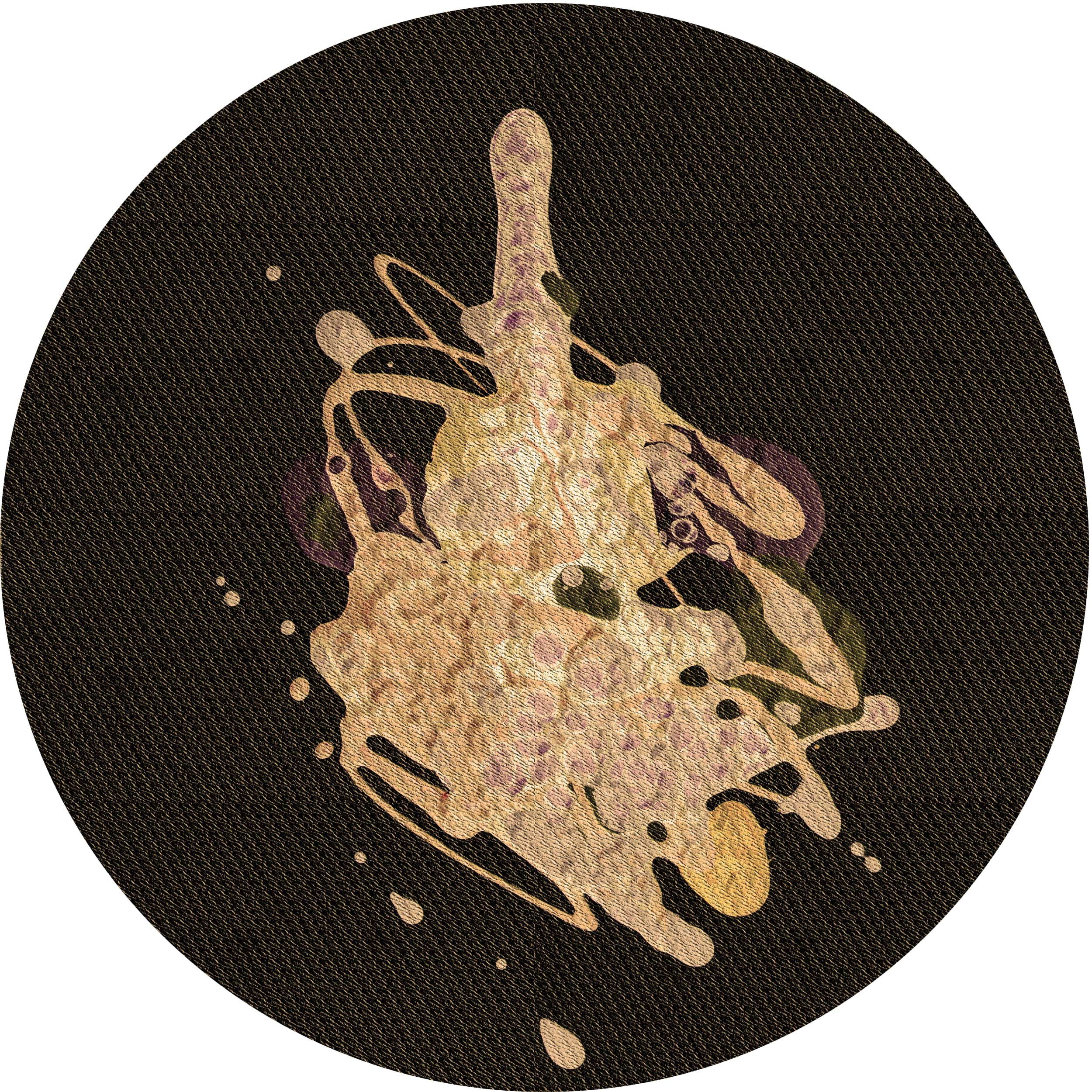 Ahgly Company Machine Washable Indoor Round Transitional Oak Brown Area Rugs, 5' Round