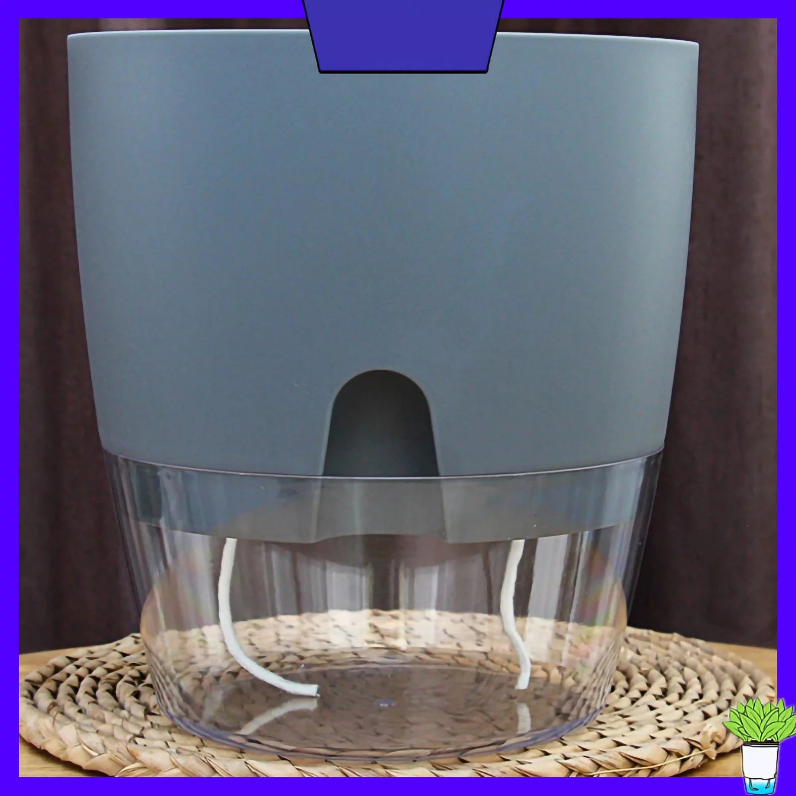 ZPSHYD Plant Pots Self Watering Plastic Flowerpot, Transparent Double Layer, Detachable Light Plant Pot for Balcony, Grey, Medium