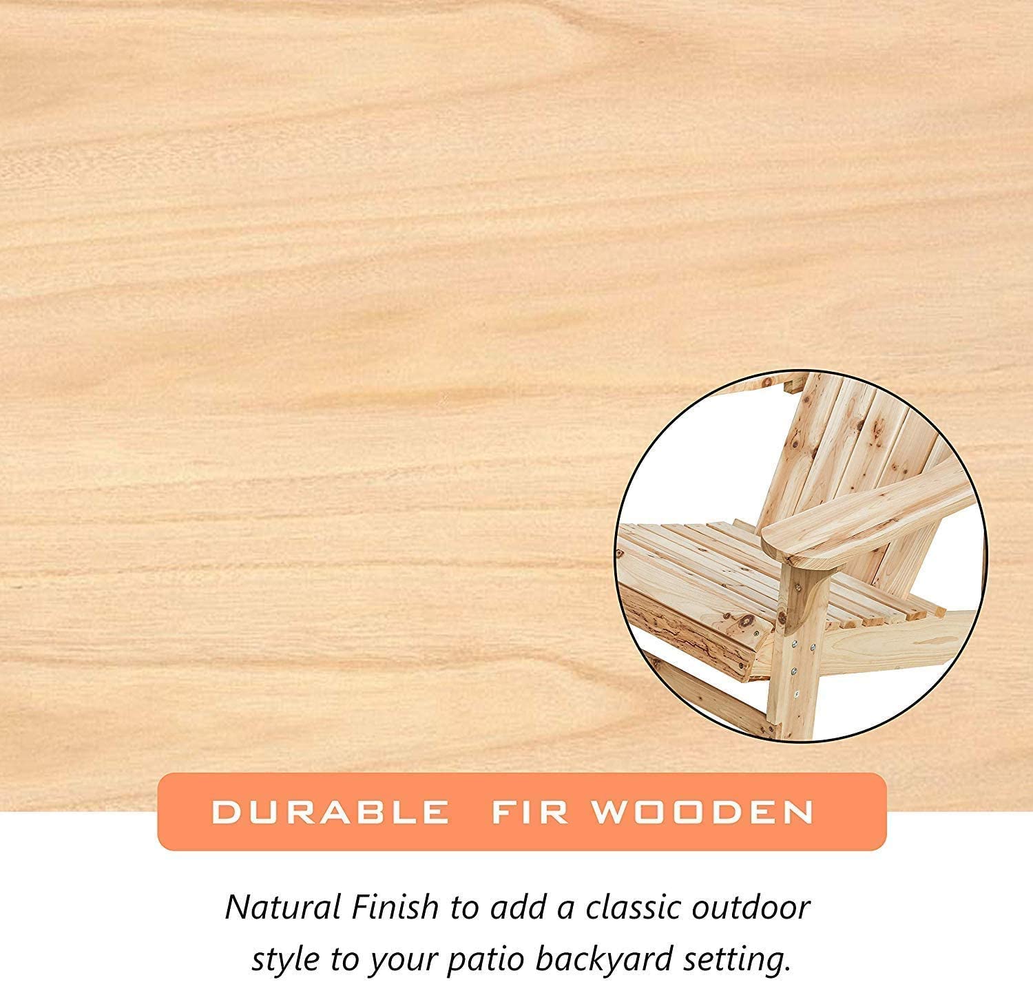 Wood Single Adirondack Chair, Natural