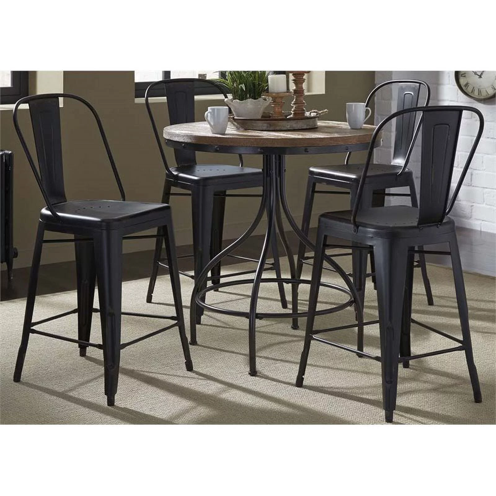 Liberty Furniture Vintage 5 Piece Metal Counter Height Dining Set