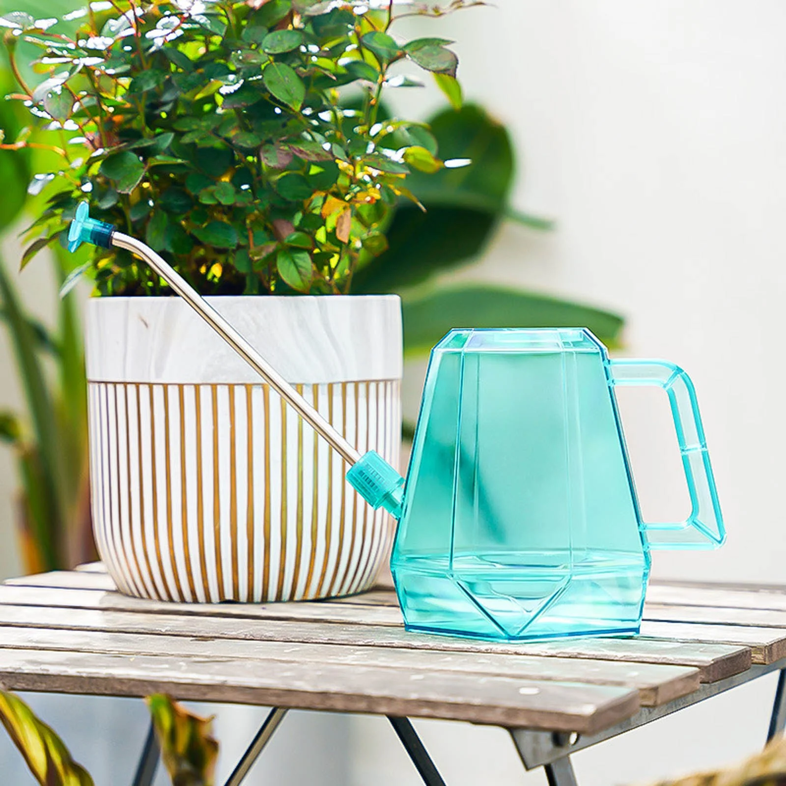 GuLuBin Irrigation Timer Wifi Drizzle Pot Watering Garden Tools Stainless Steel Long Nozzle Household Watering Sprinkler Blue