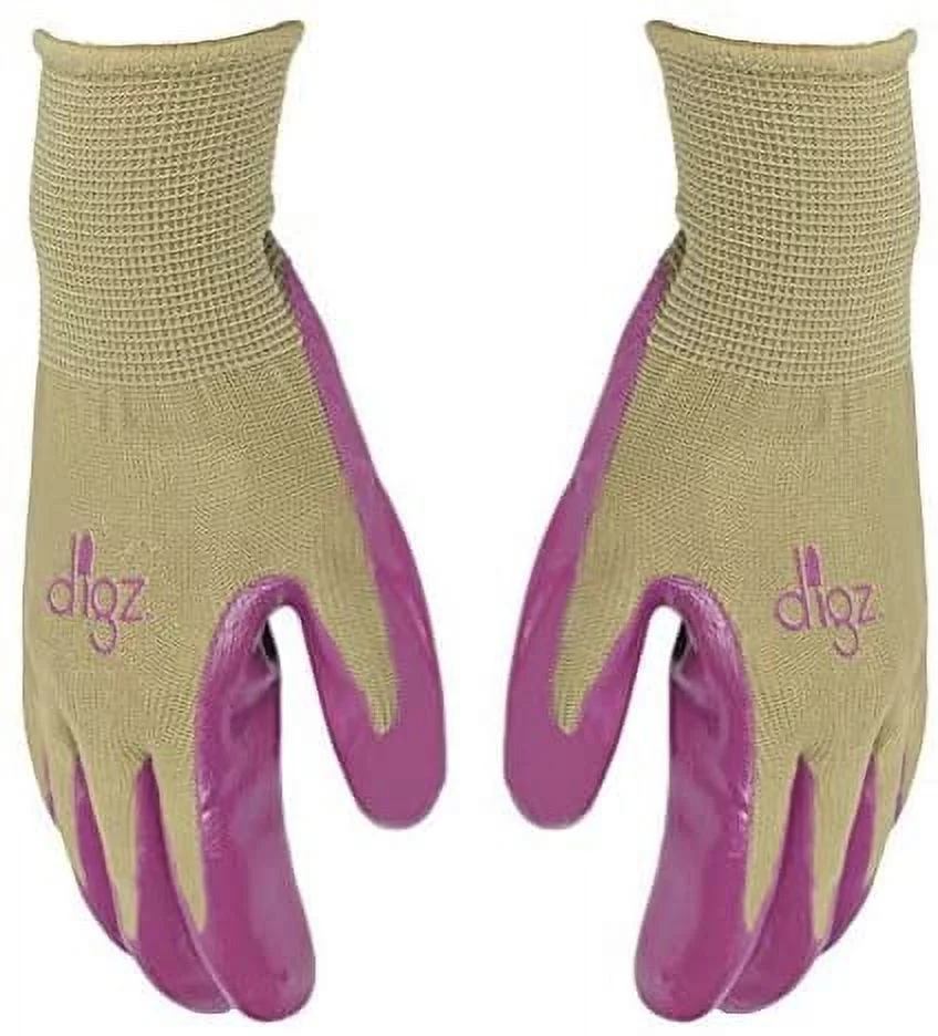 Set of 12 Long Cuff Digz Grip Planter Women's Medium Synthetic Leather Palm All Purpose Work/Garden Gloves - Comfort Fit - (12)