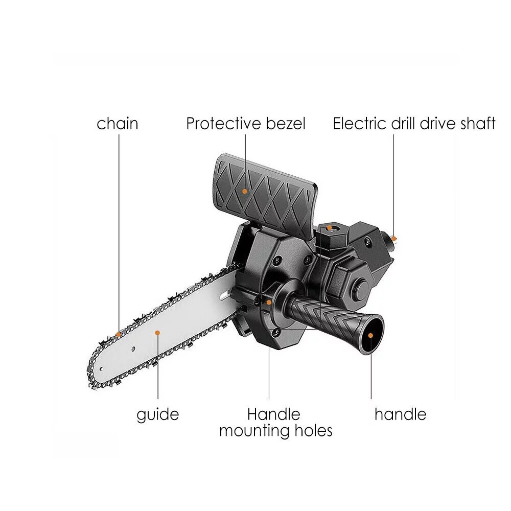 Paddsun Electric Drill Modified To Electric Chainsaw Saw Power 6 Inch Tool Attachment US