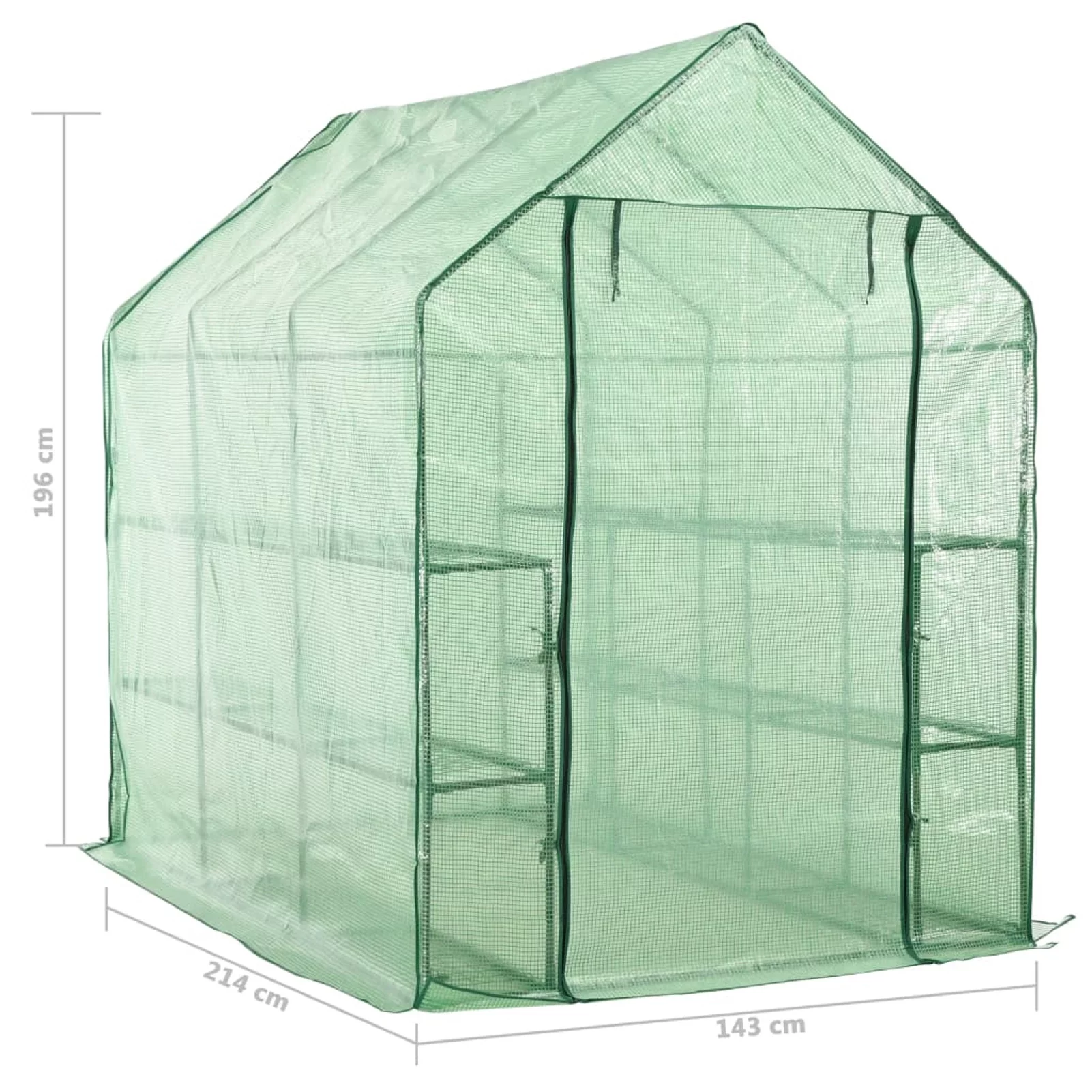 Tomshoo Walk-in Greenhouse with 12 Shelves Steel 56.3