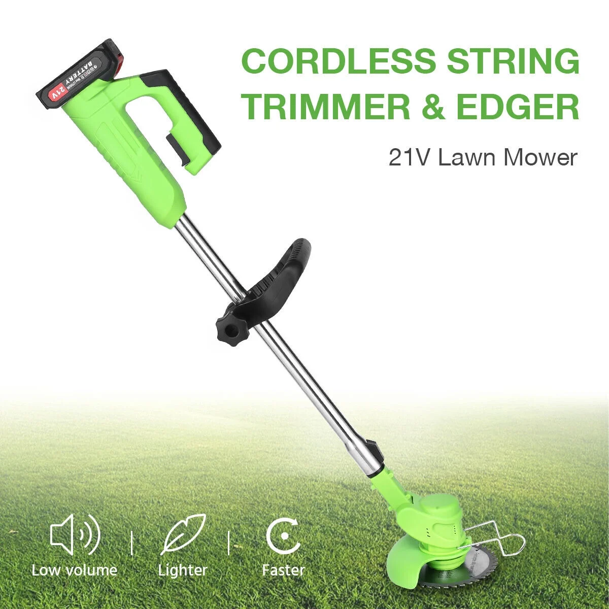Electric Cordless Grass String Trimmer Lawn Edger Weed Wacker Cutter w/ Battery