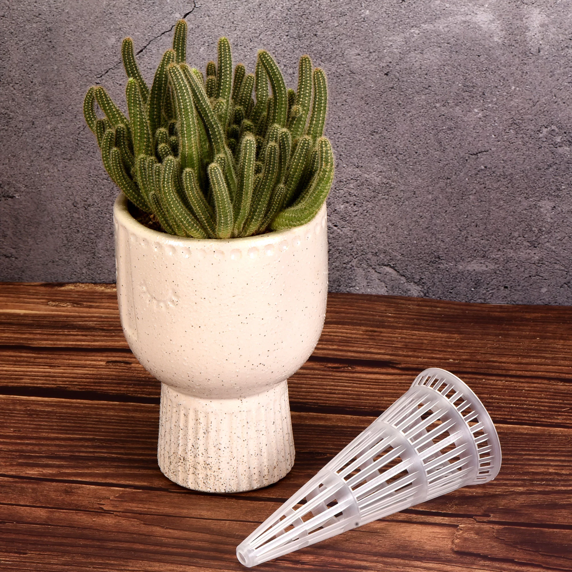 Uxcell Plastic Flower Pot Hole Mesh Pad Cone Shape Plants Bottom Grid Drainage Screen 160mm Height, Clear Pack of 5