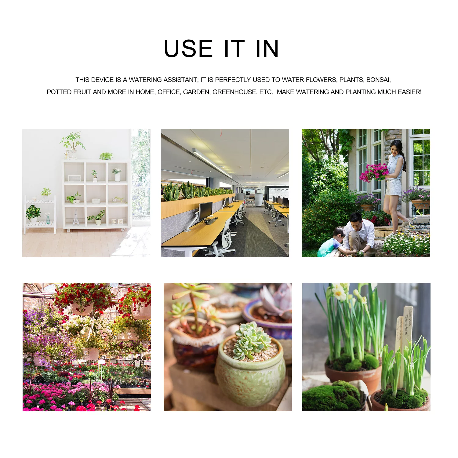 Arealer Automatically Watering System Drip Irrigation Kit Automated Watering Device Smart Water Controller with 2000mAh Rechargeable Battery