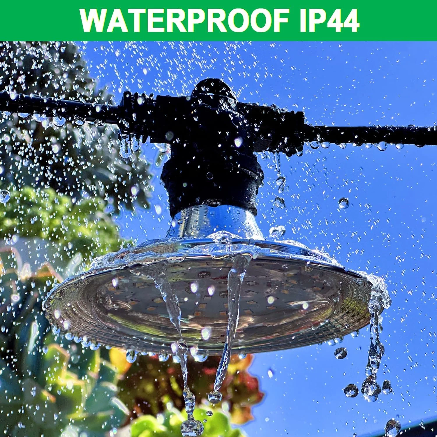 Grow Lights for Greenhouse, UL Certified LED Outdoor Waterproof String Grow Light (6-Bulbs), Full Spectrum Plant Grow Light Lamp for Veg Seedling Flower in Greenhouse Garden Farm