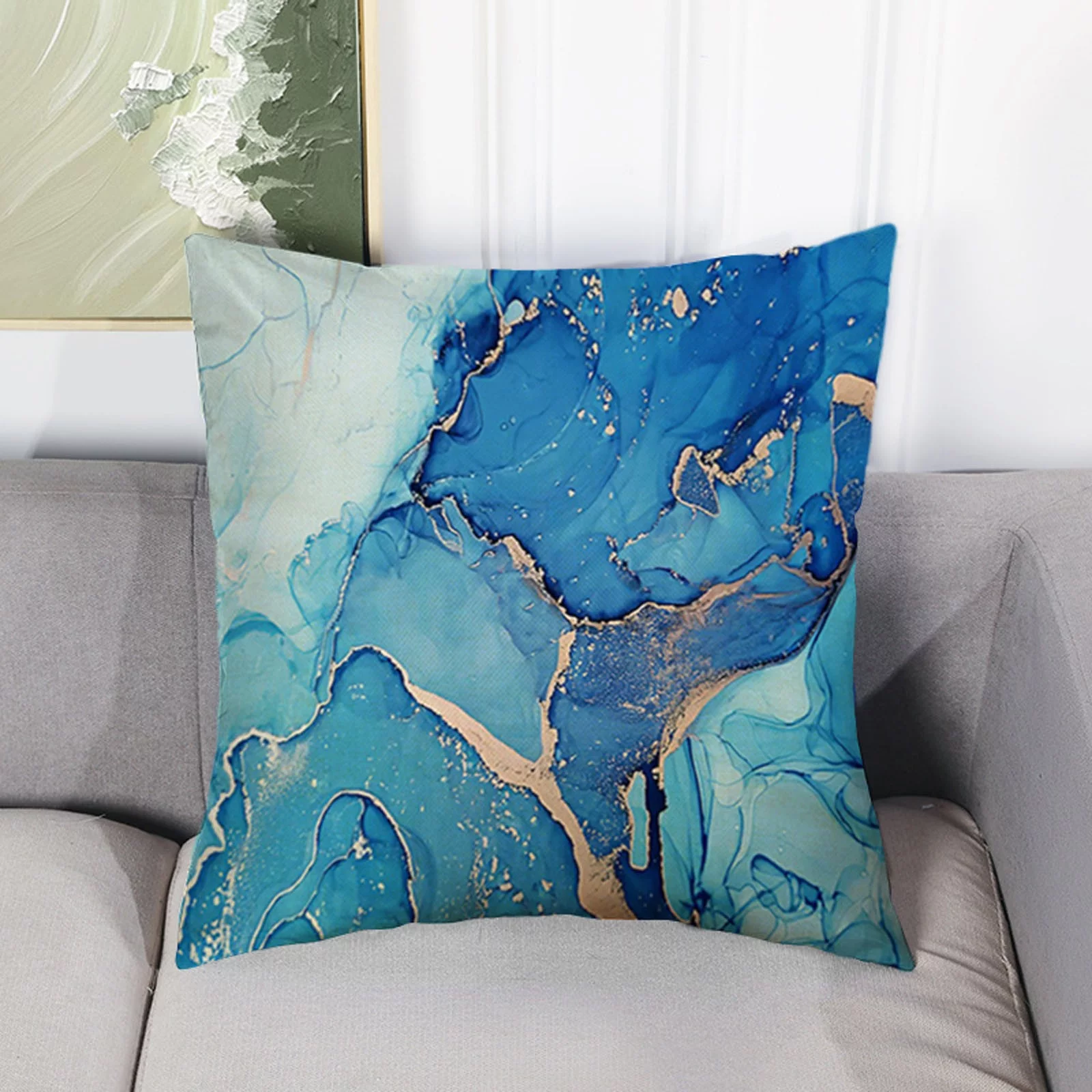 Yeetfub Abstract Decorative Painting Pillowcase Home Sofa Hanging Chair Pillow Car Seat Cushion Coreless
