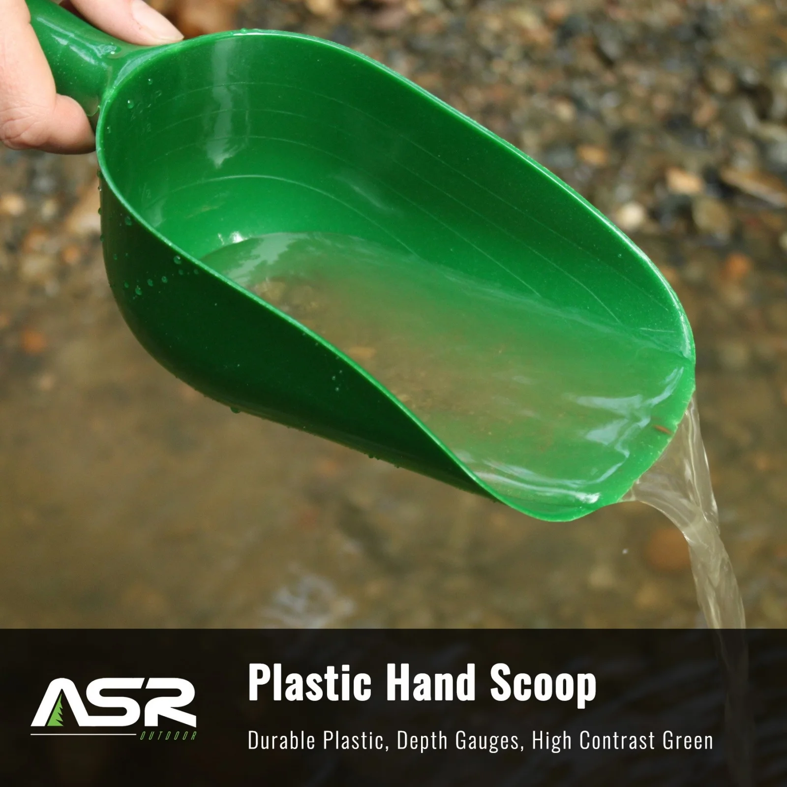 ASR Outdoor Green Heavy Duty Plastic Gold Rush Gold Panning Hand Scoop