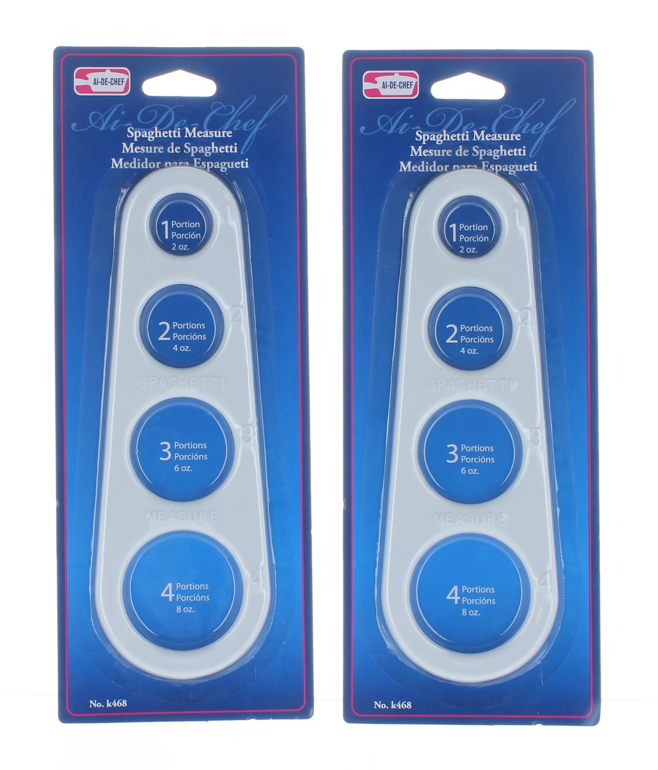 Lot of 2 Spaghetti Measure Kitchen Tool White Plastic 4 Serving Portion Control