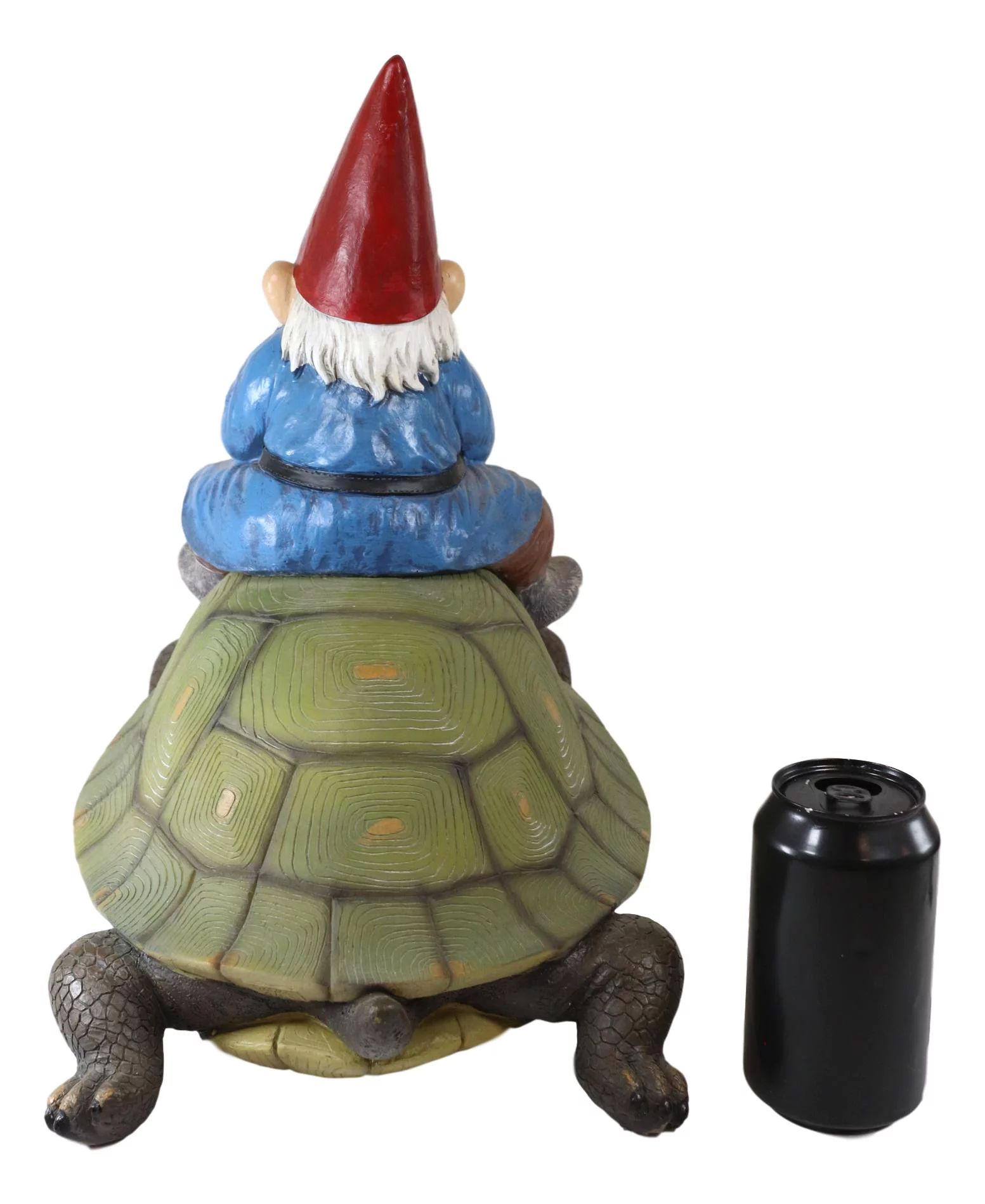 Ebros Large Whimsical Mr. Gnome Riding Giant Turtle Garden Statue 17.25
