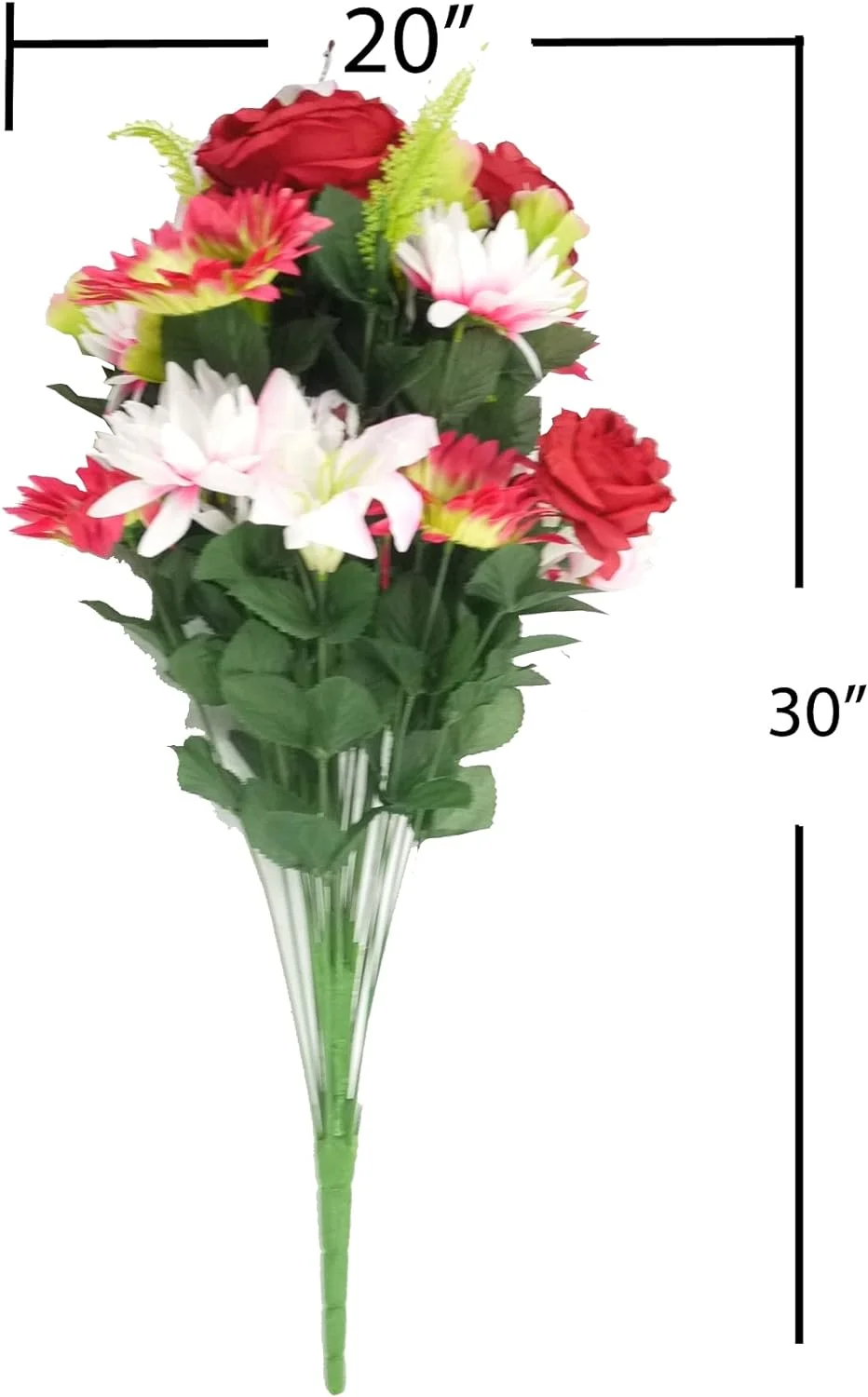 Artificial Spring 36 Stem Dahlia Sunflower Mixed Flower Bush, Burgundy/Pink/Kiwi, ABN1B010-BG-LT.PK-KW