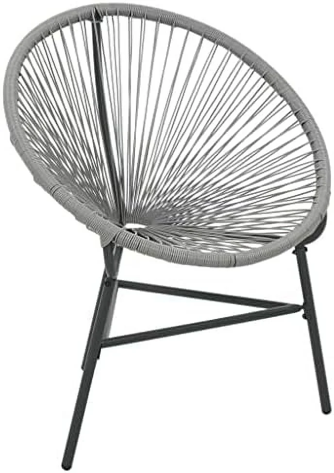 HYHBIBOOM Gray  Chair - Poly Rattan Patio  - Water-Resistant Outdoor Chair with Powder-Coated Steel Frame for Garden and Patio