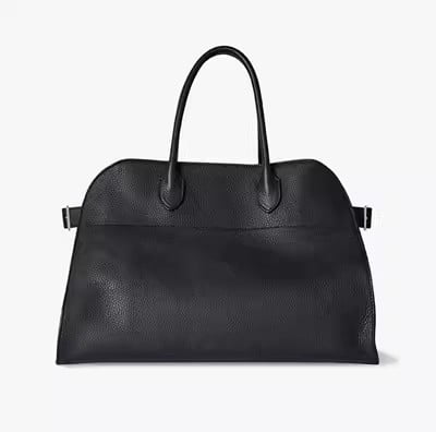 THE ROW Margaux 15 Handbag In Leather-Black lychee pattern