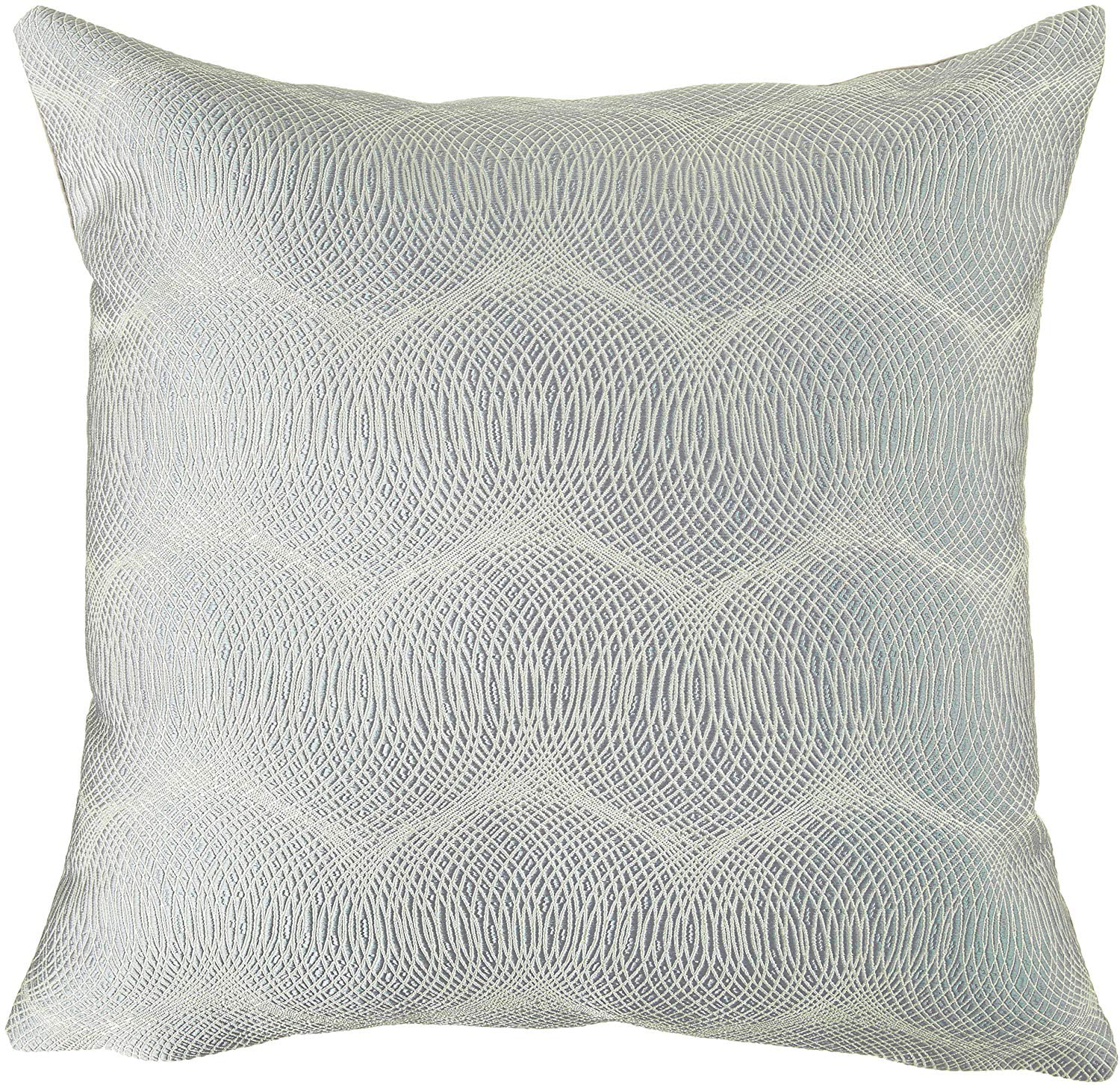 Violet Linen Circular Full Concentric Rings Spiral Pattern, Polyester Jacquard, Damask Poly, , Silver, 18 Inch by 18 Inch, Decorative Throw Pillow