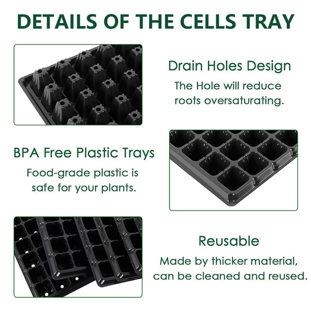 Garden Germination 10Pcs Succulent Bonsai Plastic Seedling Tray Nursery Tray Seed Grow Box Flower Pot 32 CELLS